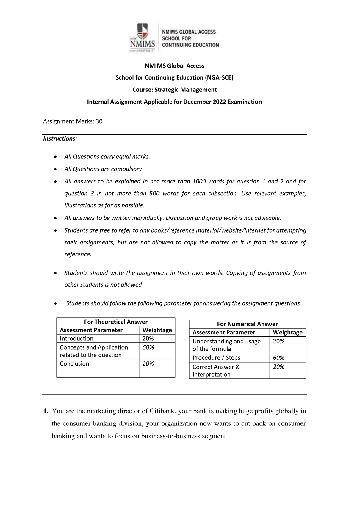 strategic management assignment dec 2022