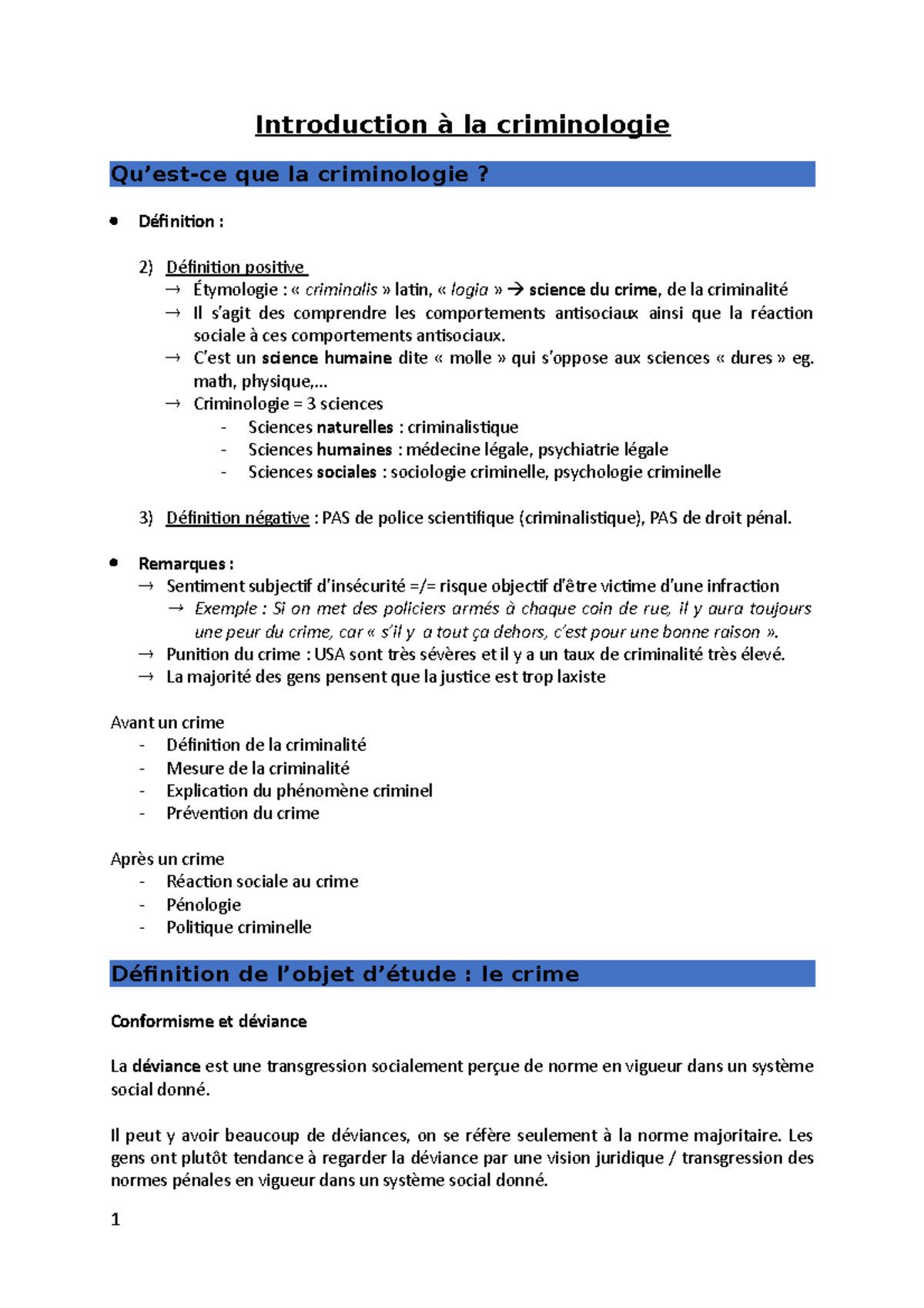 Introduction à la criminologie Introduction à la criminologie Qu’est — free download