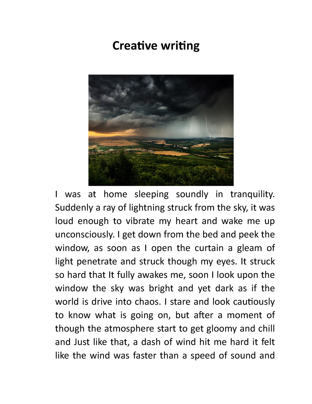 creative writing descriptions dusk