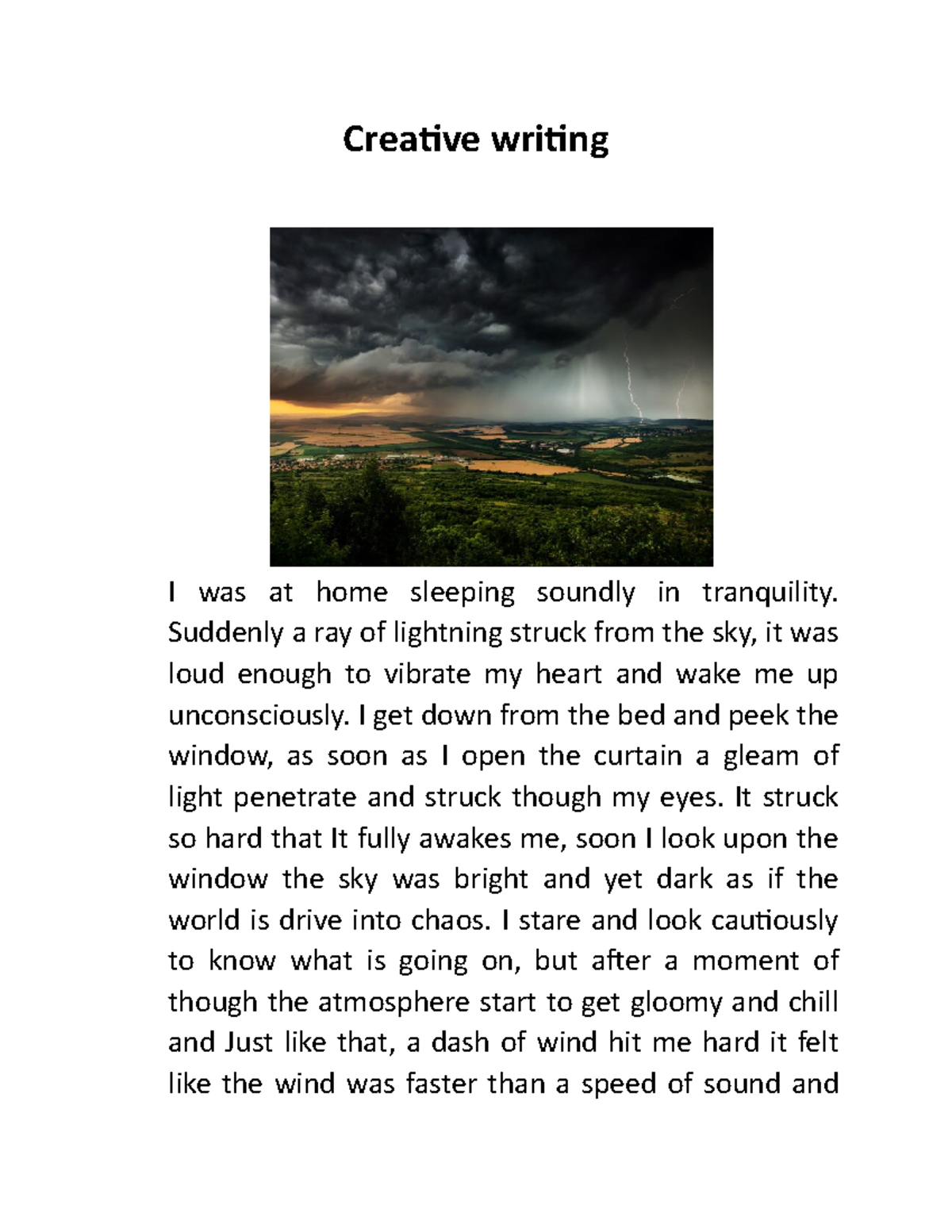 creative writing descriptions dusk