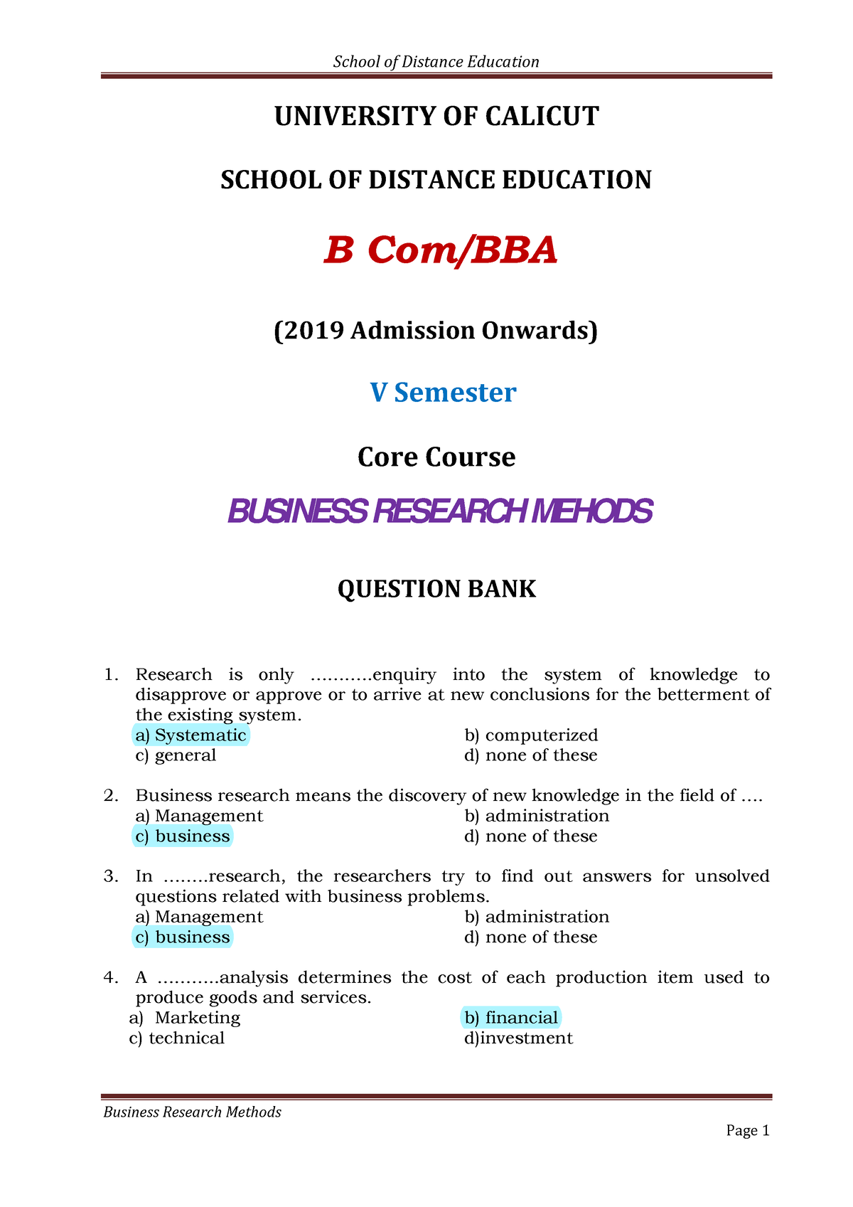 Business Research Methods - B Com-BBA(Educational Corner) - Business ...