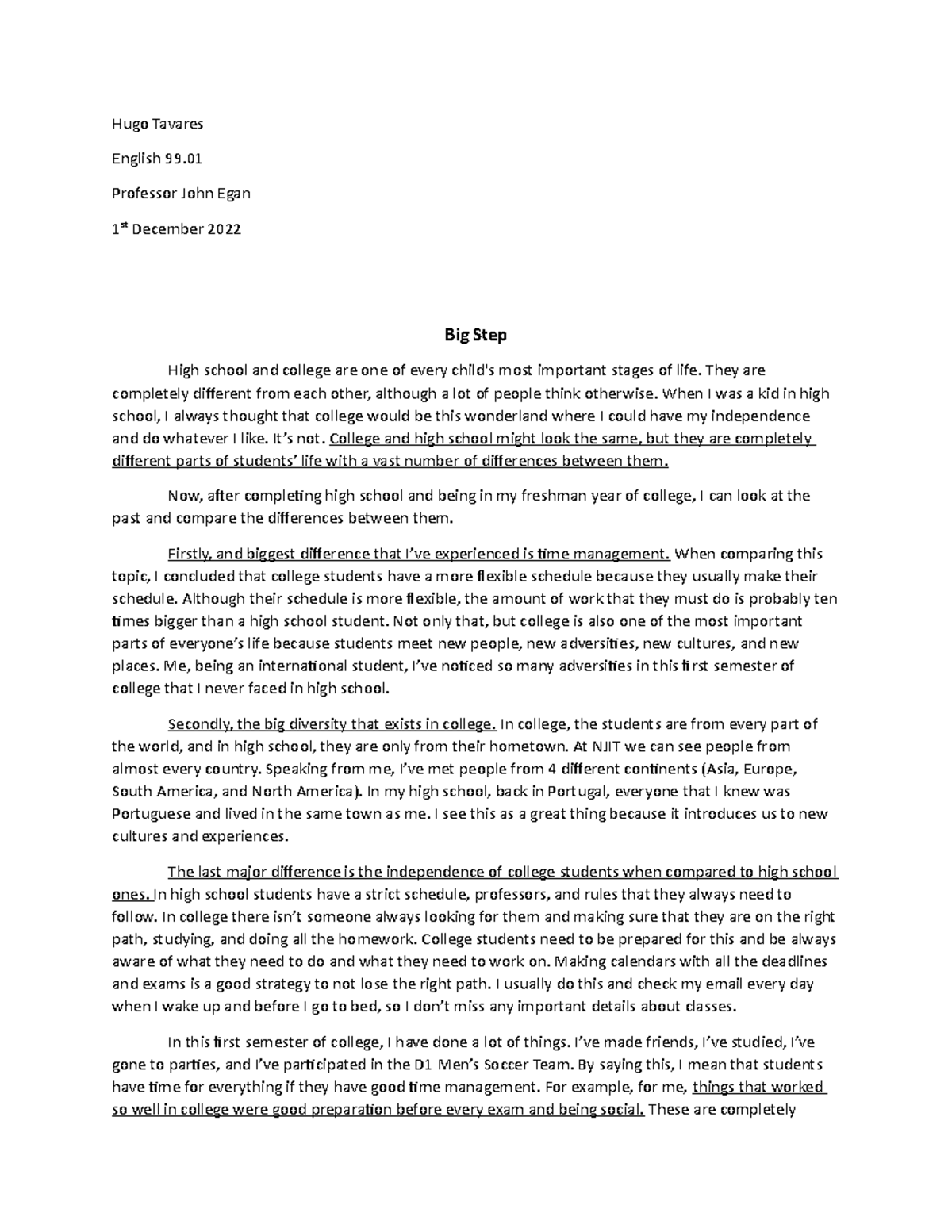 high school vs college essay compare and contrast pdf