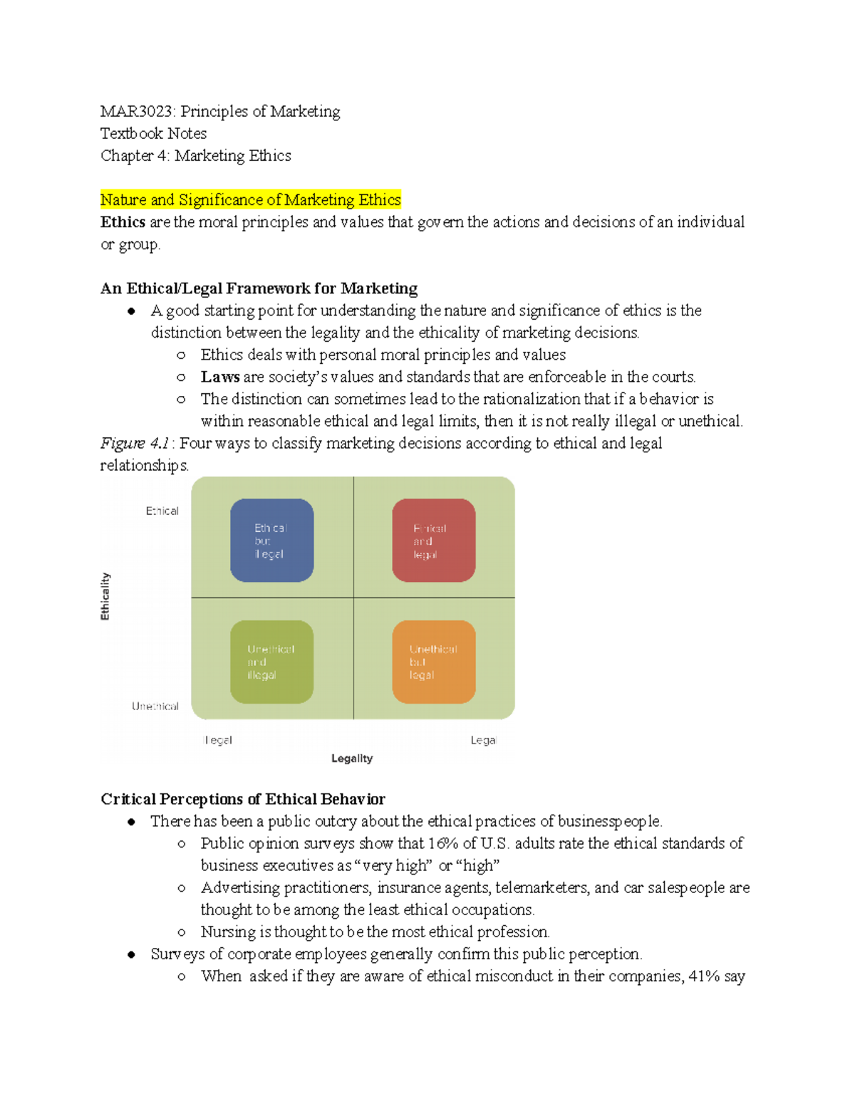 MAR3023 Chapter 4 - MAR3023: Principles Of Marketing Textbook Notes ...