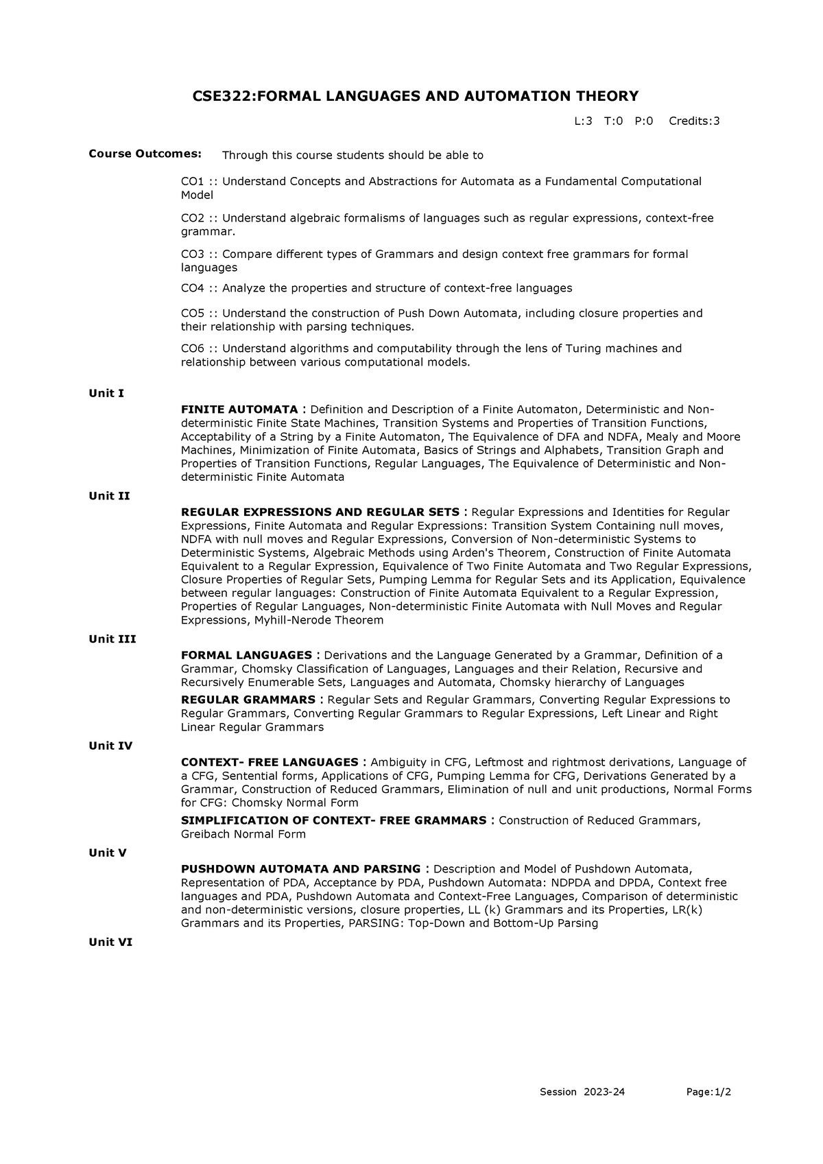 CSE-322 - What We Study In This Semester - CSE322:FORMAL LANGUAGES AND ...