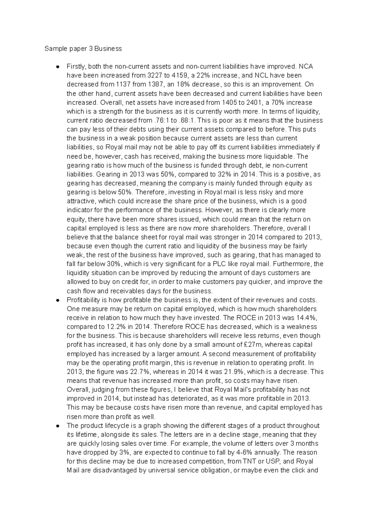 Sample paper 3 Business Sample paper 3 Business Firstly, both the