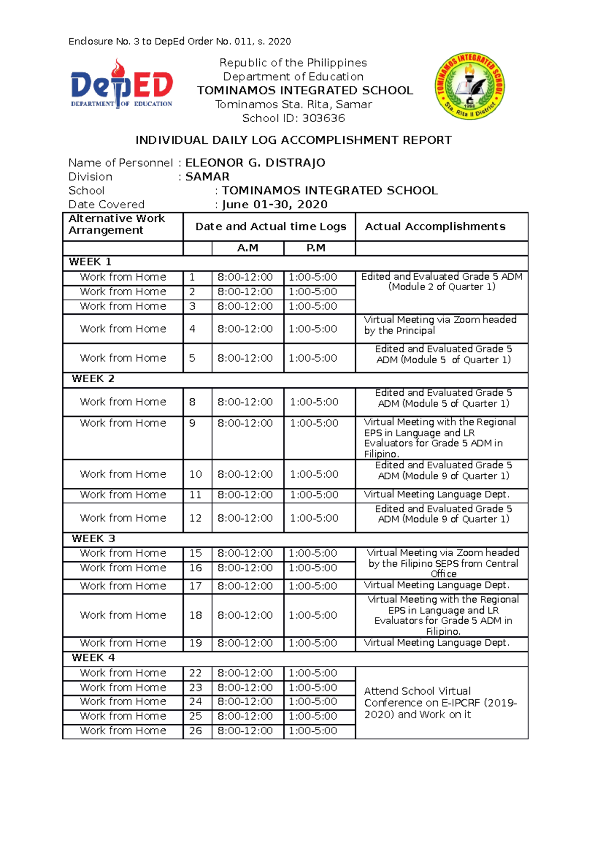 idlar-june-july-it-is-a-schedule-of-my-weekly-activity-enclosure-no