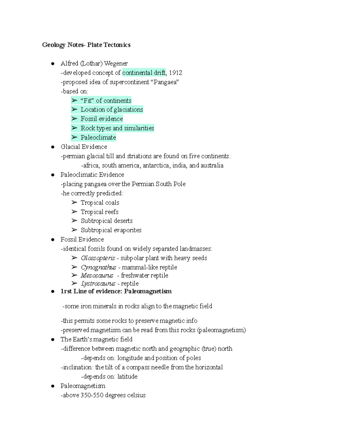 GEOL121 - Physical Geology Notes (Plate Tectonics) - Geology Notes ...