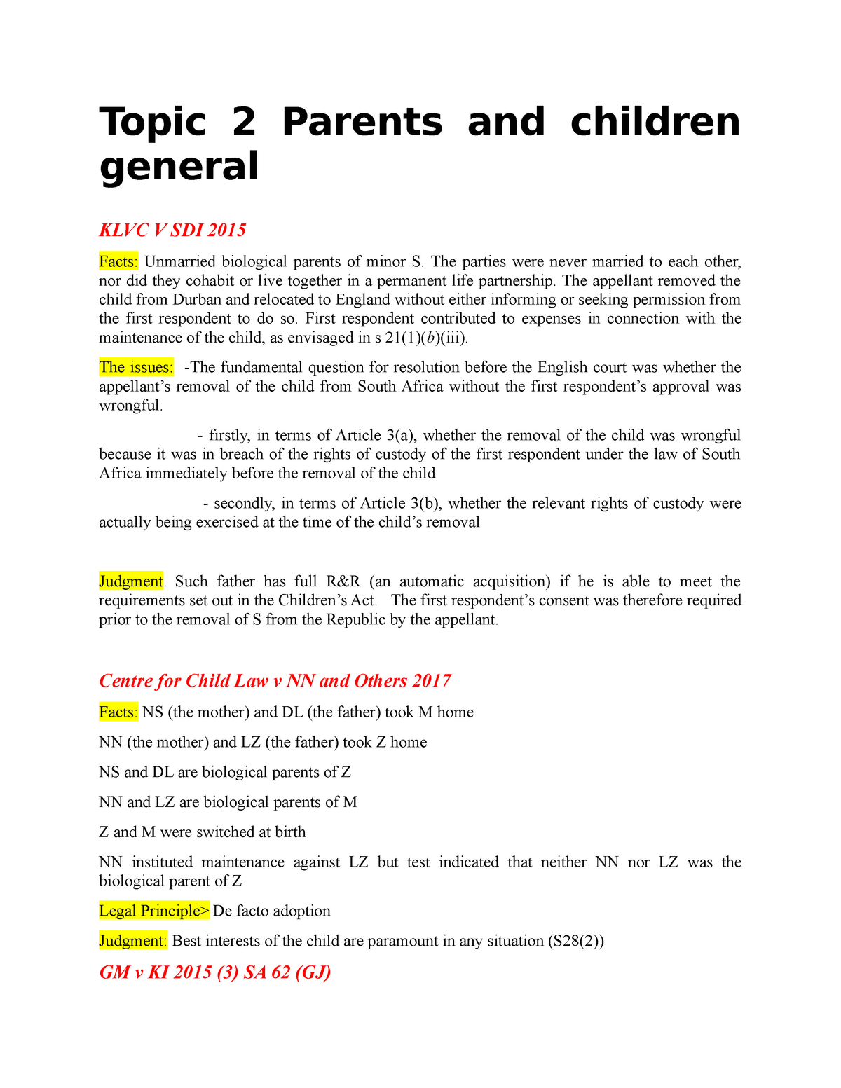 family law thesis topics