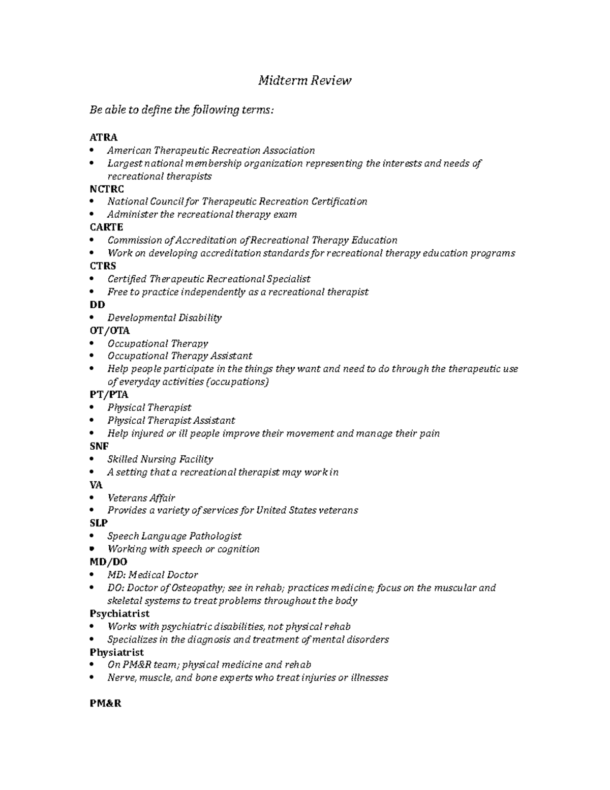 midterm-review-summary-prtm-delivery-sys-midterm-review-be-able-to