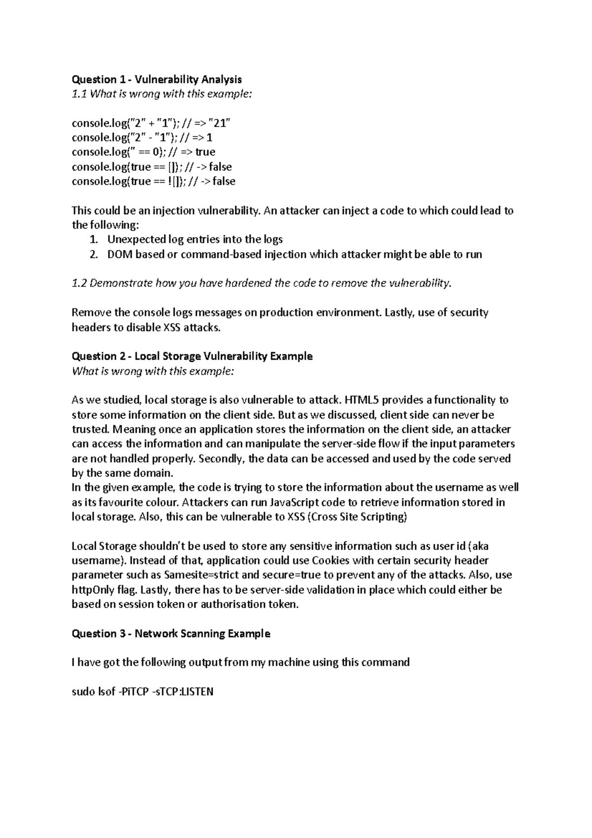 assessment 4-securecode - Question 1 - Vulnerability Analysis 1 What is ...