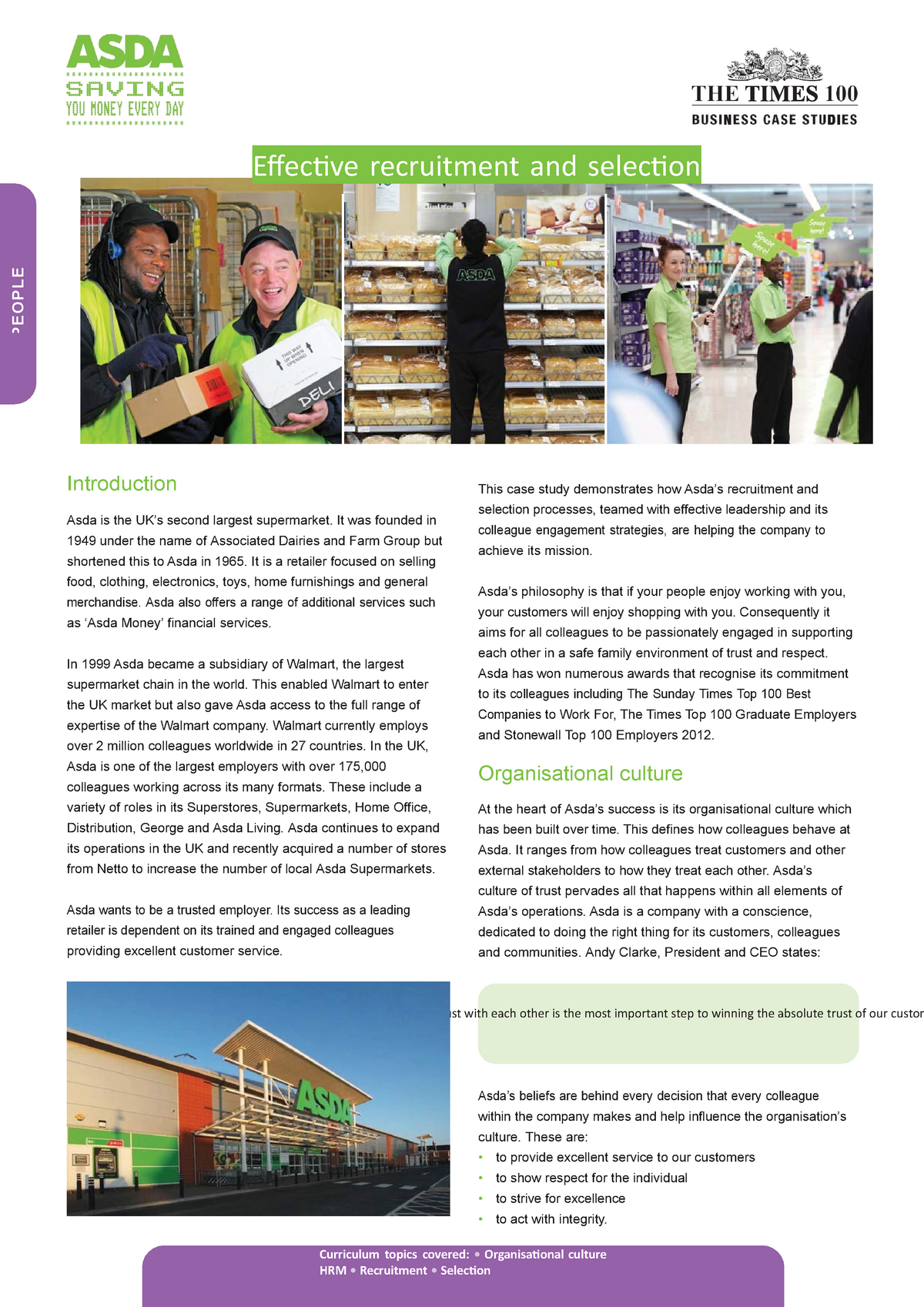 asda recruitment process case study