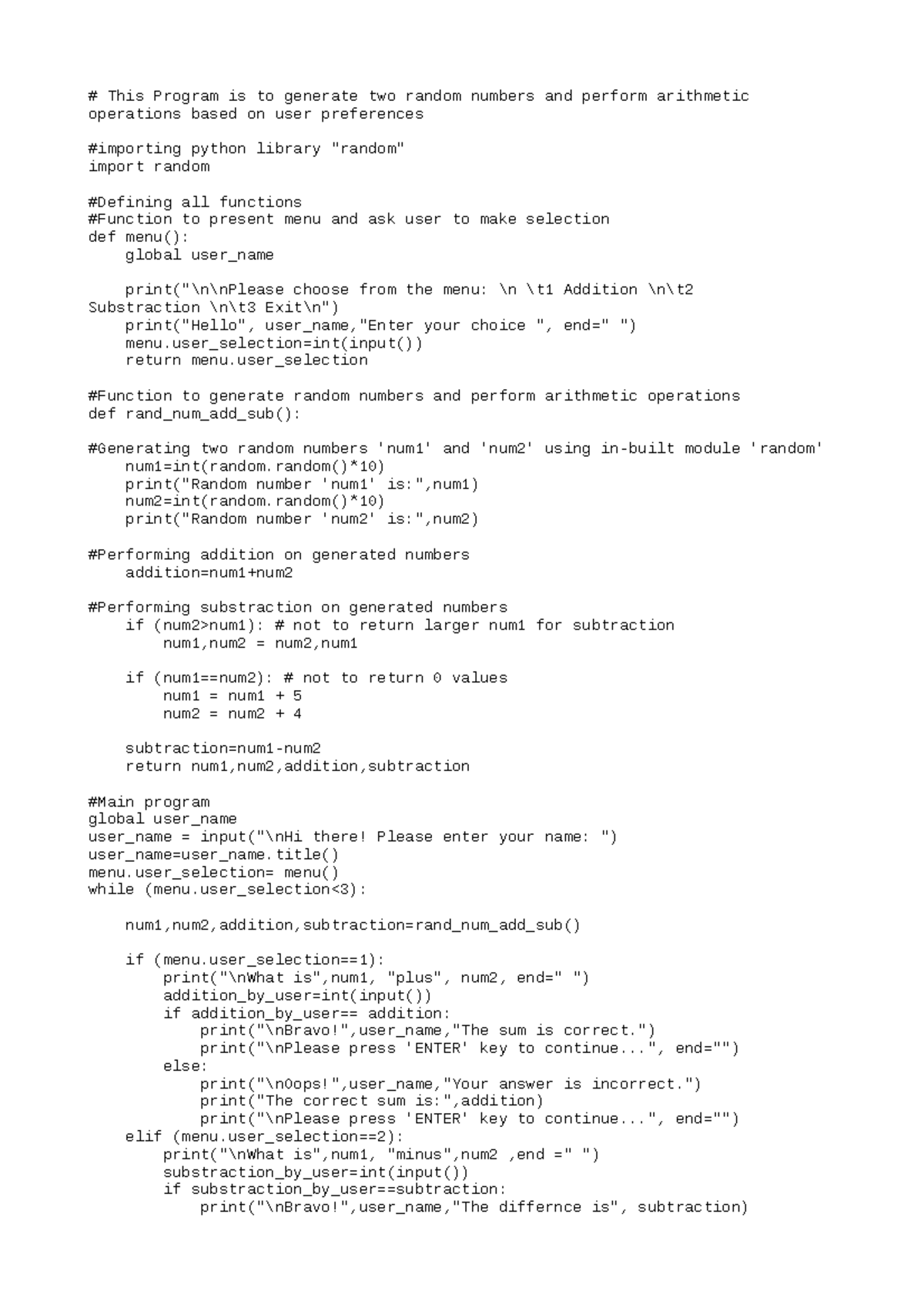Prog2 - progrm - This Program is to generate two random numbers and ...