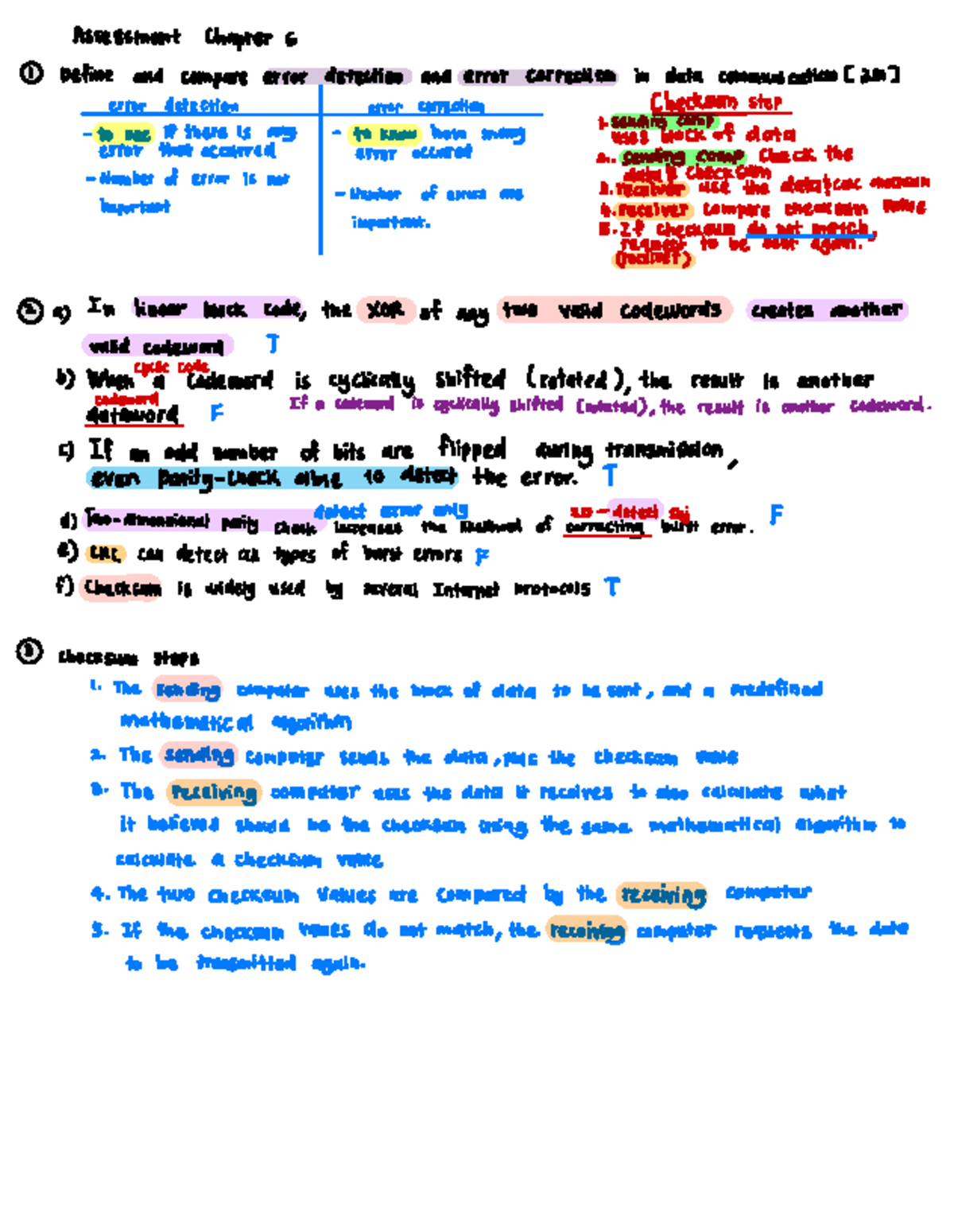 Assessment Chapter 6 - Assessment Chapter 6 · Define and compare error ...