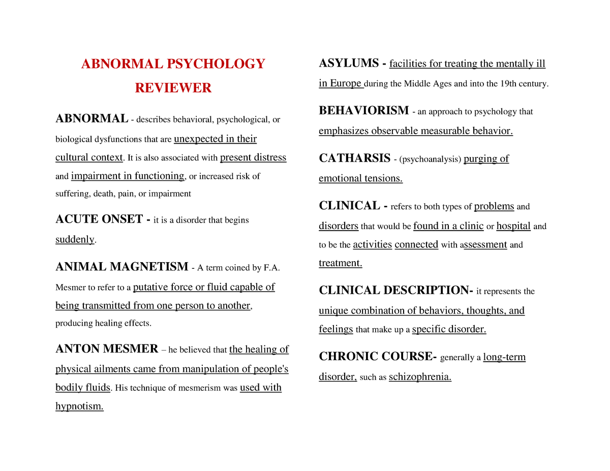 abnormal psychology case study answers