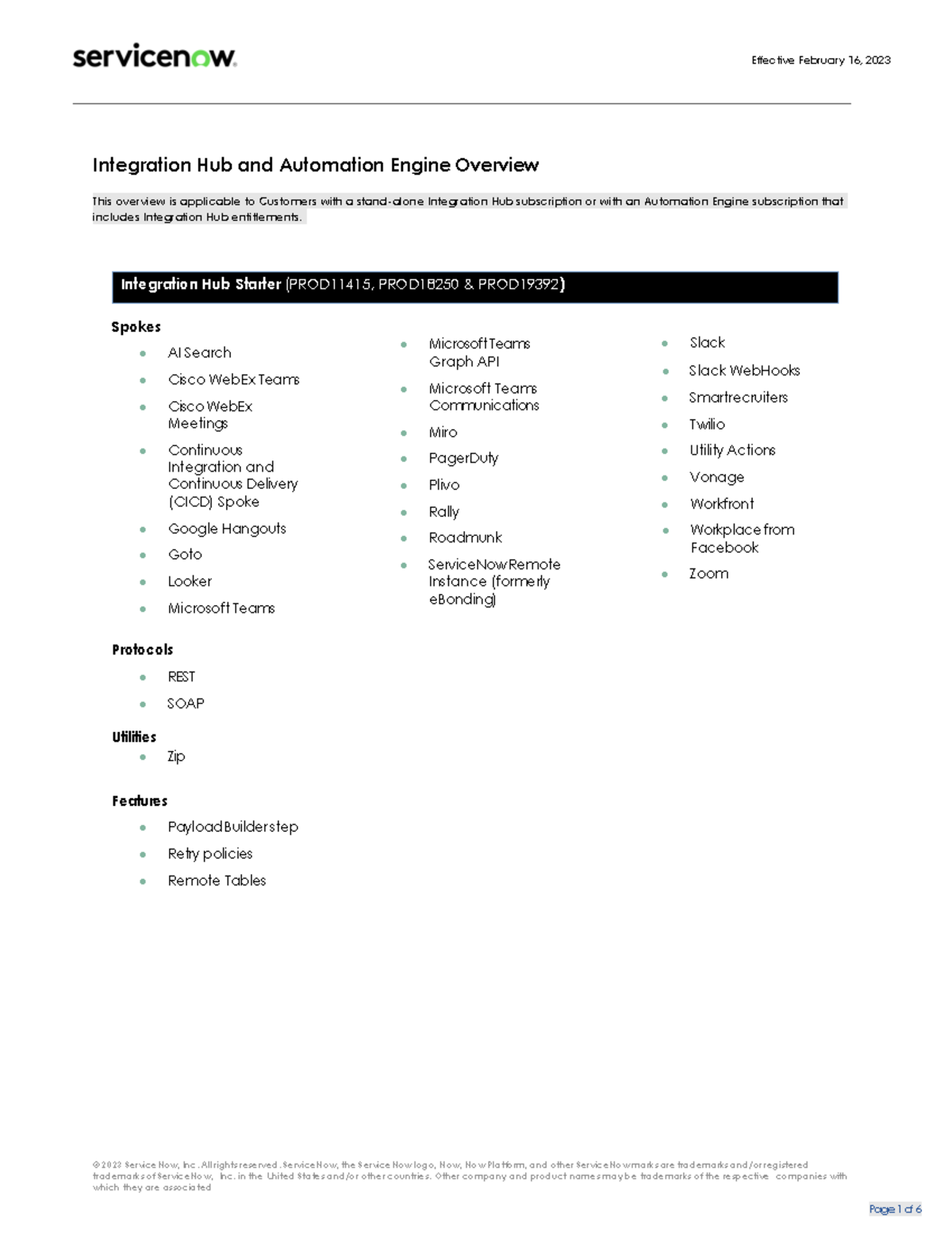 Integration hub and automation engine overview - © 2023 ServiceNow, Inc ...