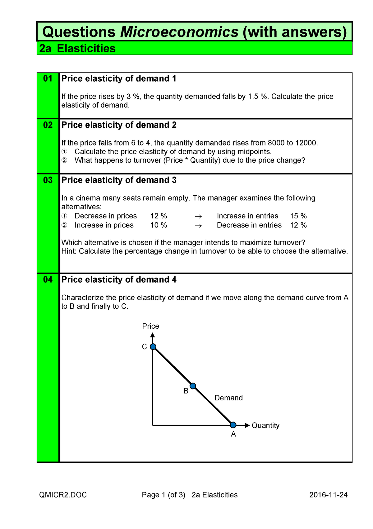 Questions Microeconomics With Answers - QMICR2 Page 1 (of 3) 2a ...