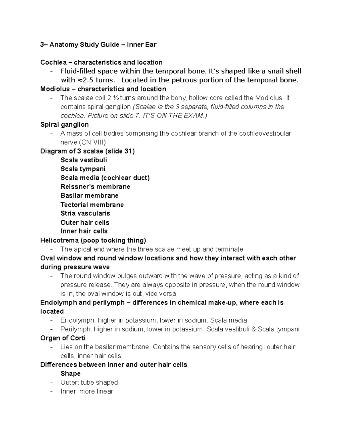 COMD 390 - Chapter 3b - Lecture Notes - 3– Anatomy Study Guide – Inner ...