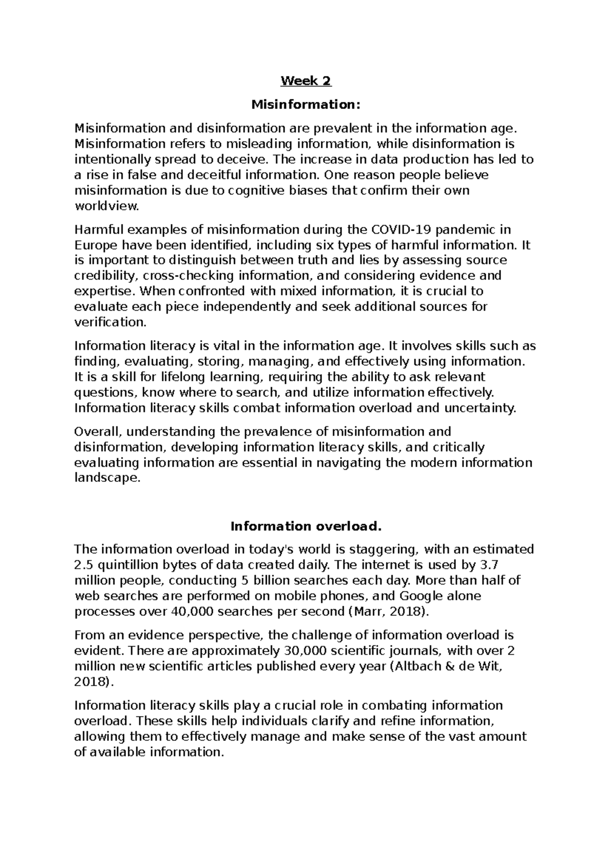 Week 2/3 Summary - 401383 - UWS - Studocu