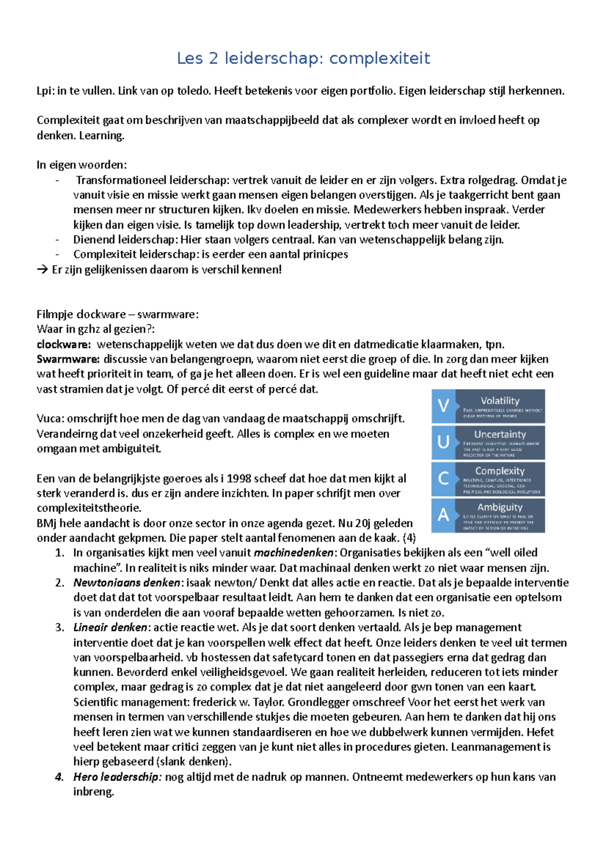 Les 2 complexiteit - les 2 - Les 2 leiderschap: complexiteit Lpi: in te ...