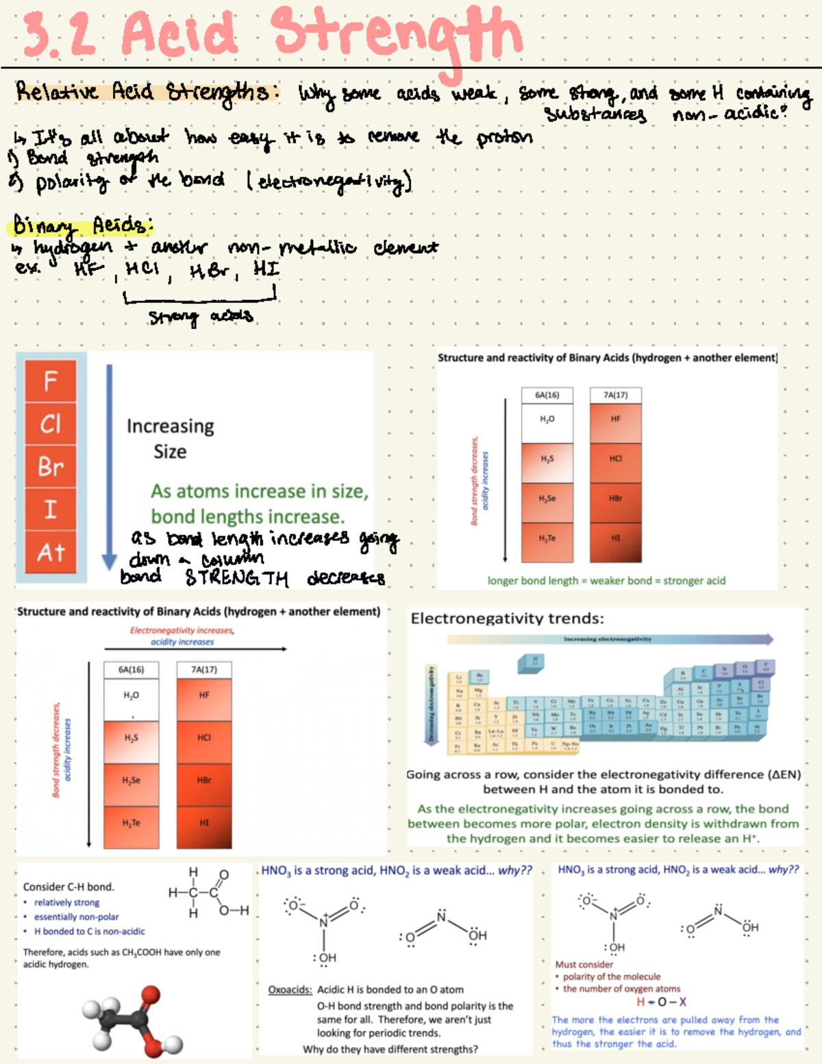 Lecture 3.2 acid strength - 3 . 2 Acid Strength Relative Acid Strengths ...