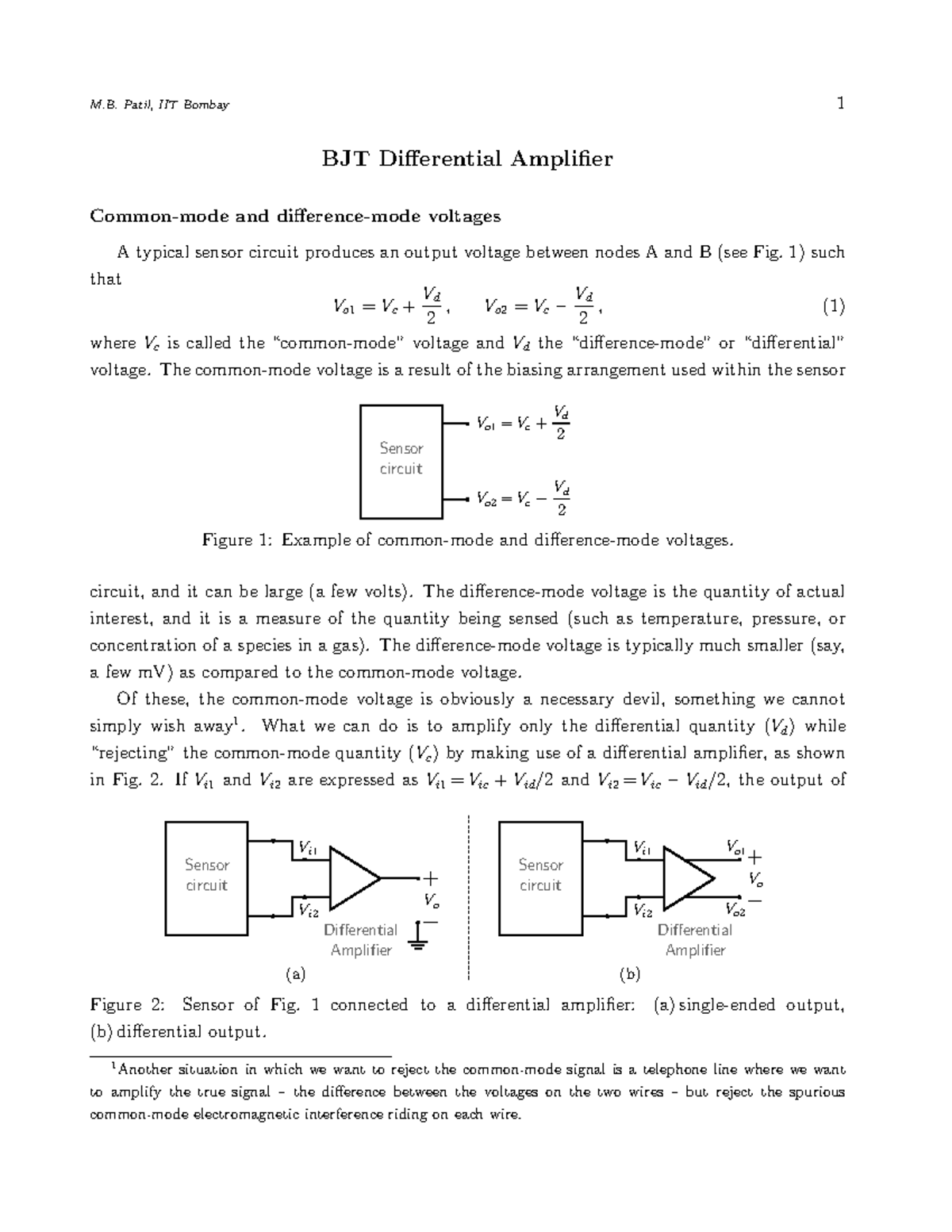Mbpth diff 1 Therefore, the expression of the working amplifier differential amplifier Vo
