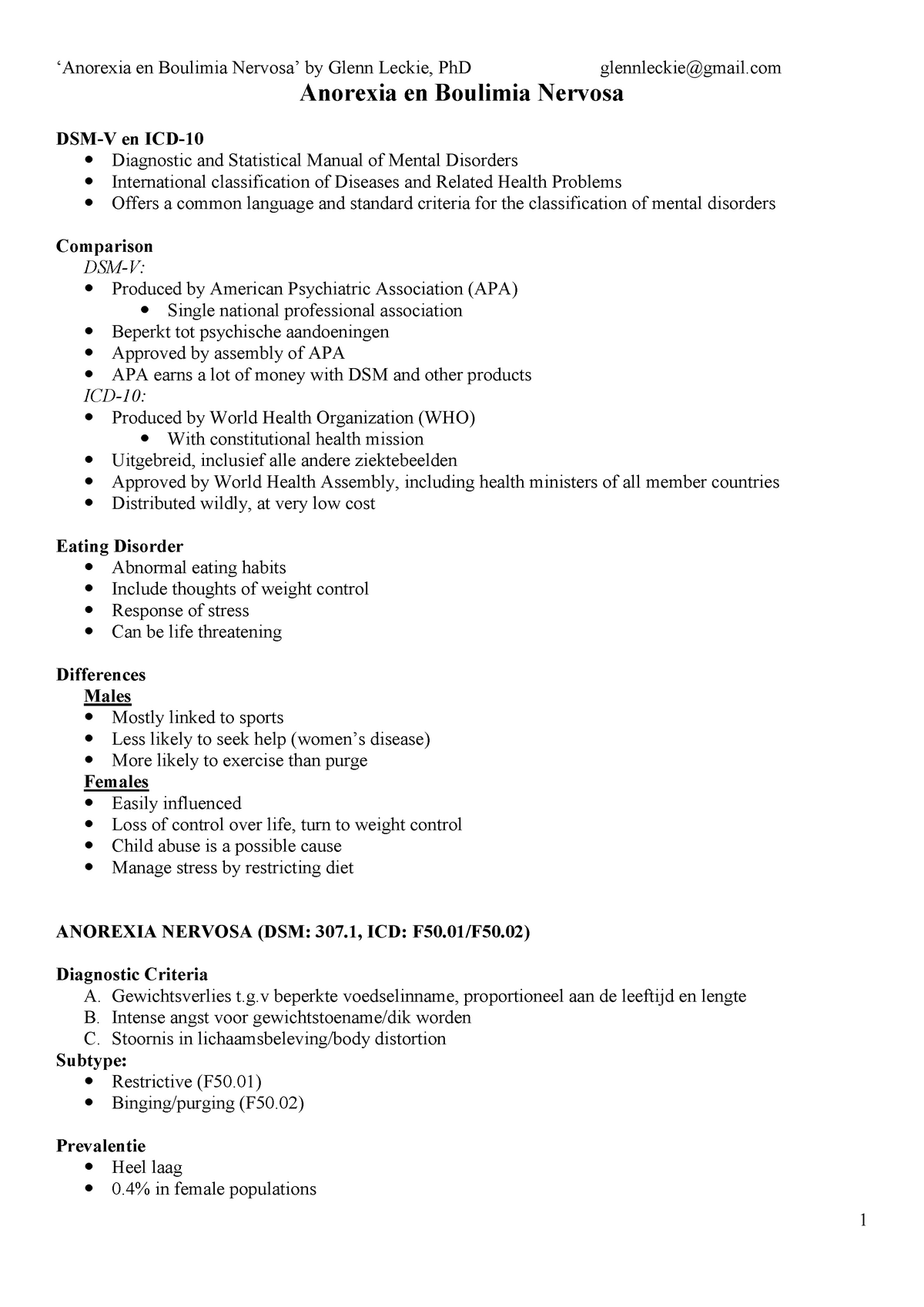 anorexia nervosa essay outline