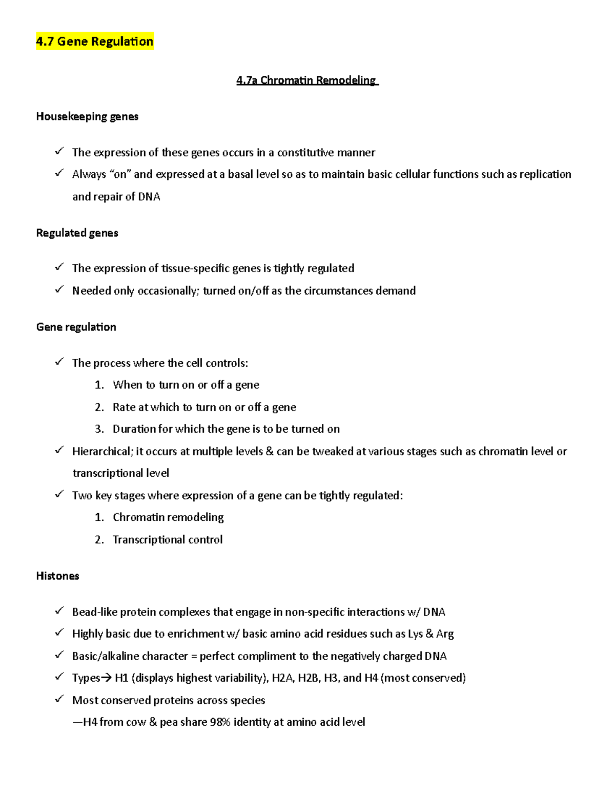 4.7 Gene Regulation 4 Gene Regulation 4 Chromatin Remodeling