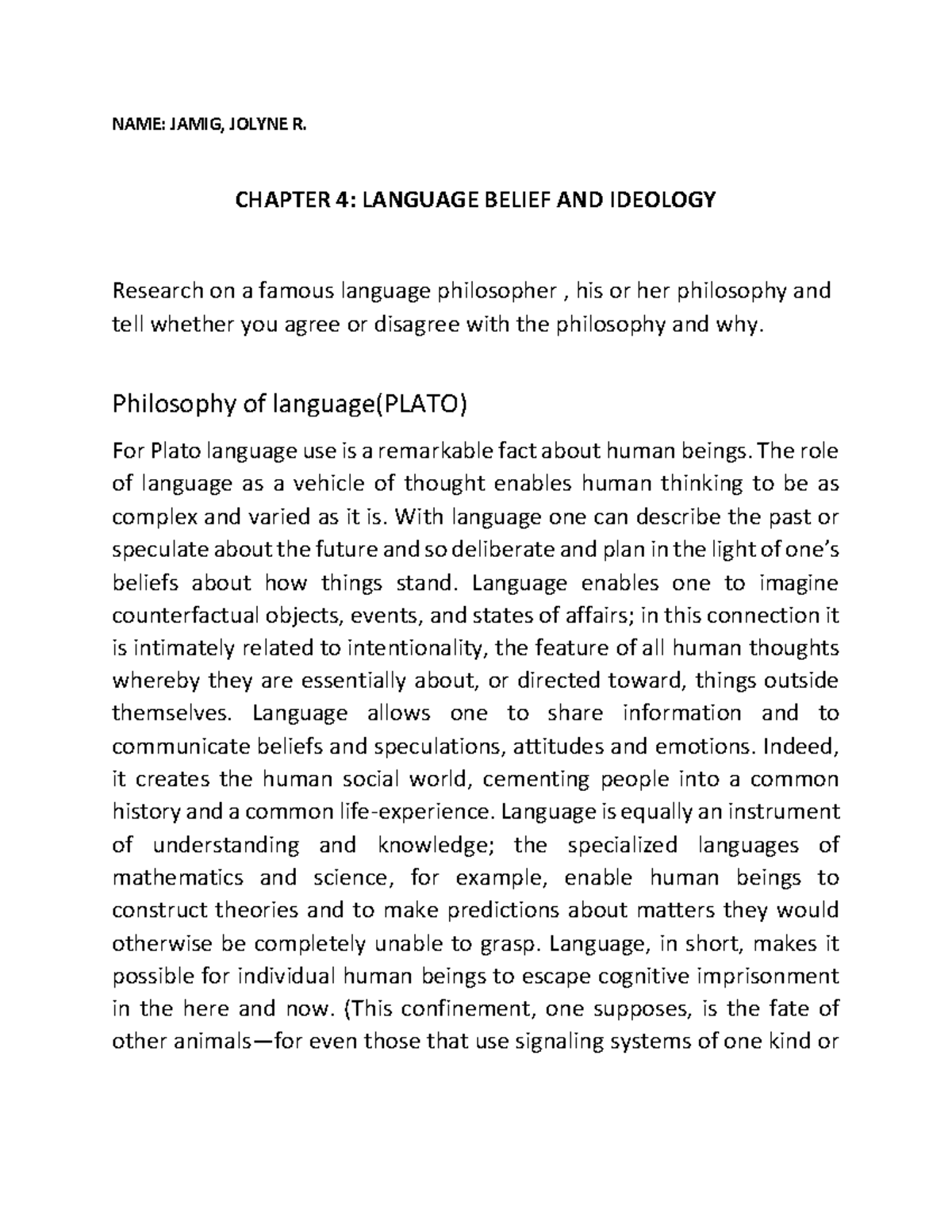Activity ( Chapter 4) - ANSWERS - NAME: JAMIG, JOLYNE R. CHAPTER 4 ...