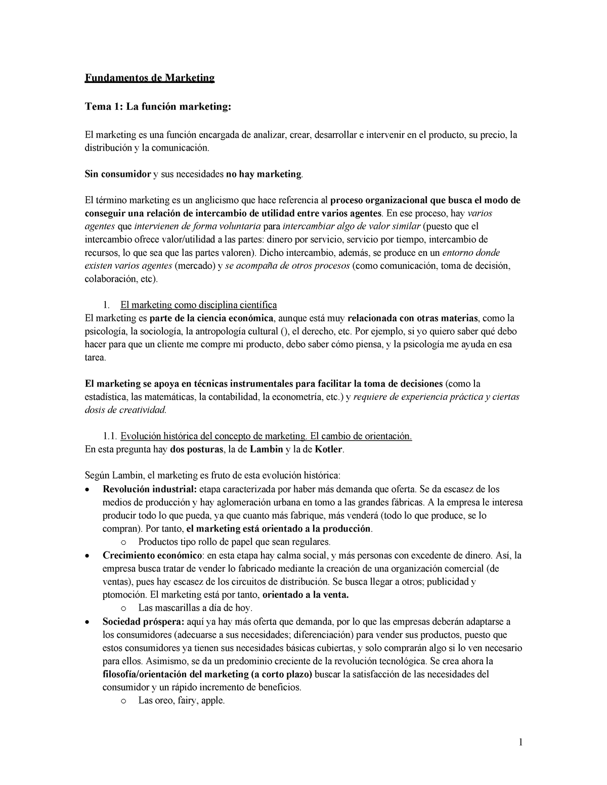 Tema 1 Y 2 Apuntes Marketing Tb Fundamentos De Marketing Tema 1 La Función Marketing El 1376