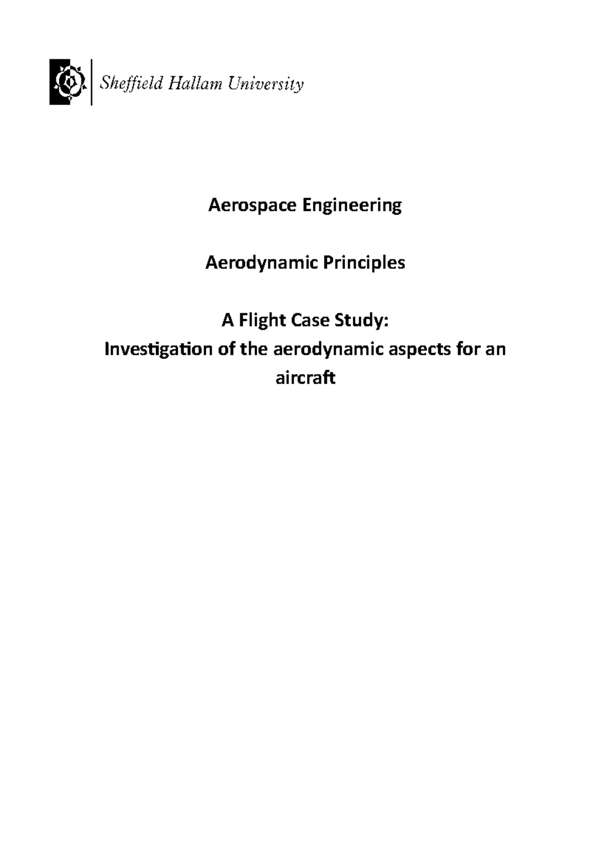 Aerodynamic Principles - Flight Case Study Final - Aerospace ...