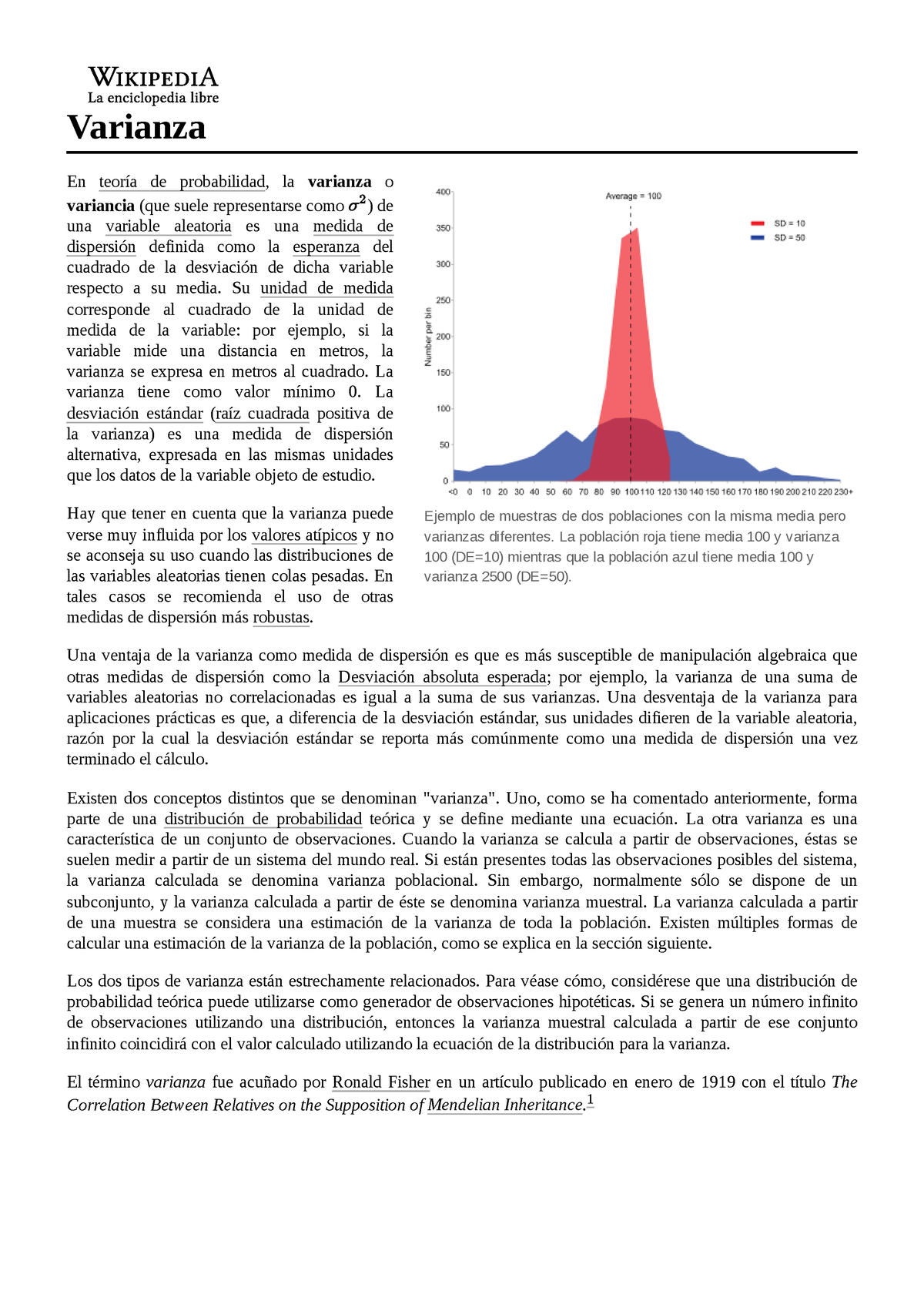 Varianza - Tema De Clase - Ejemplo De Muestras De Dos Poblaciones Con ...