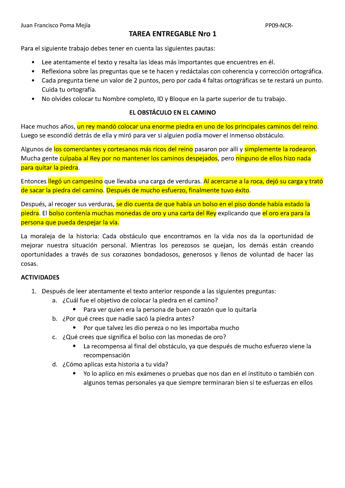 Entregable 1 Lenguaje Tarea Entregable Nro 1 Para El Siguiente Trabajo Debes Tener En Cuenta 8230