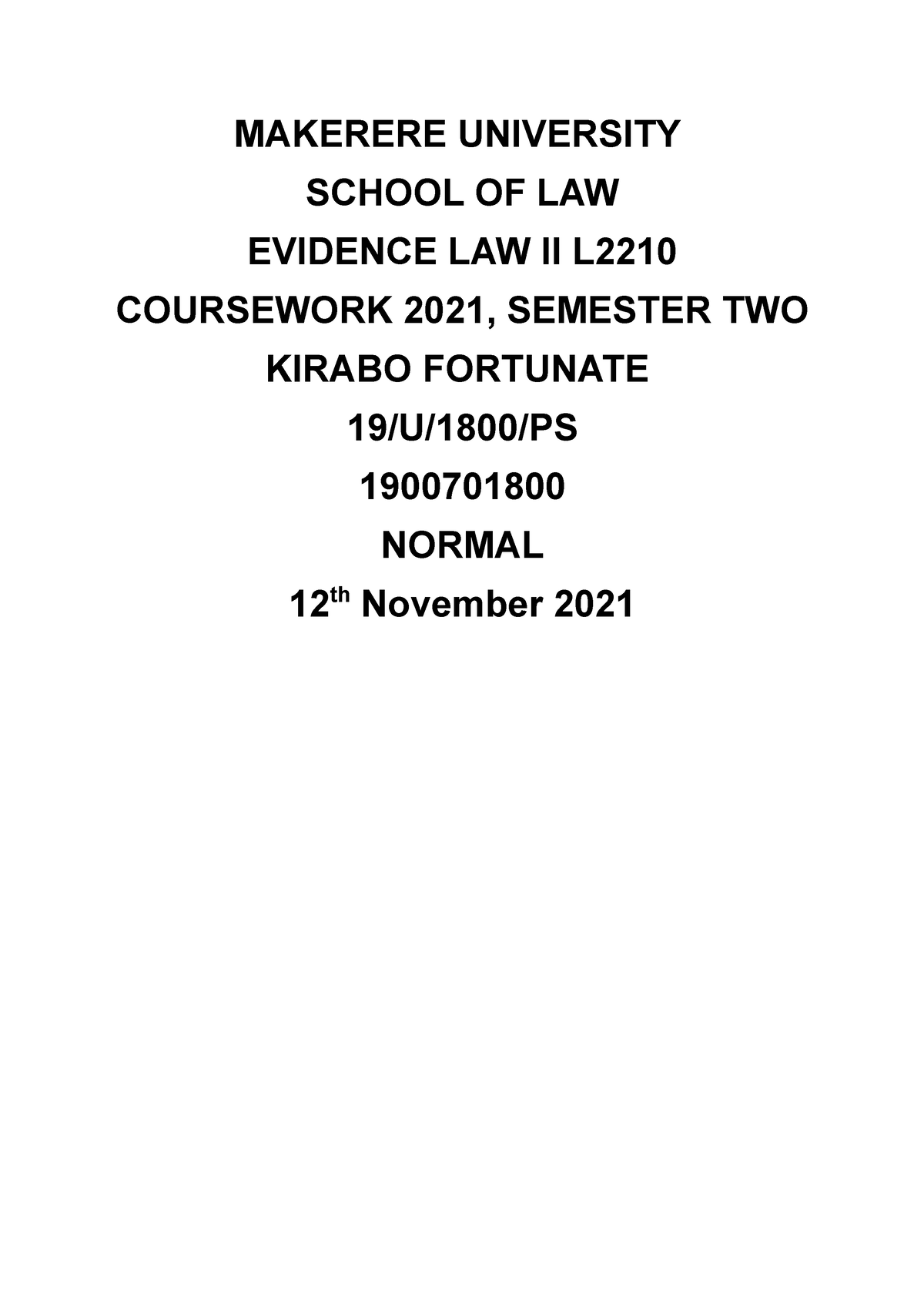 coursework for law school