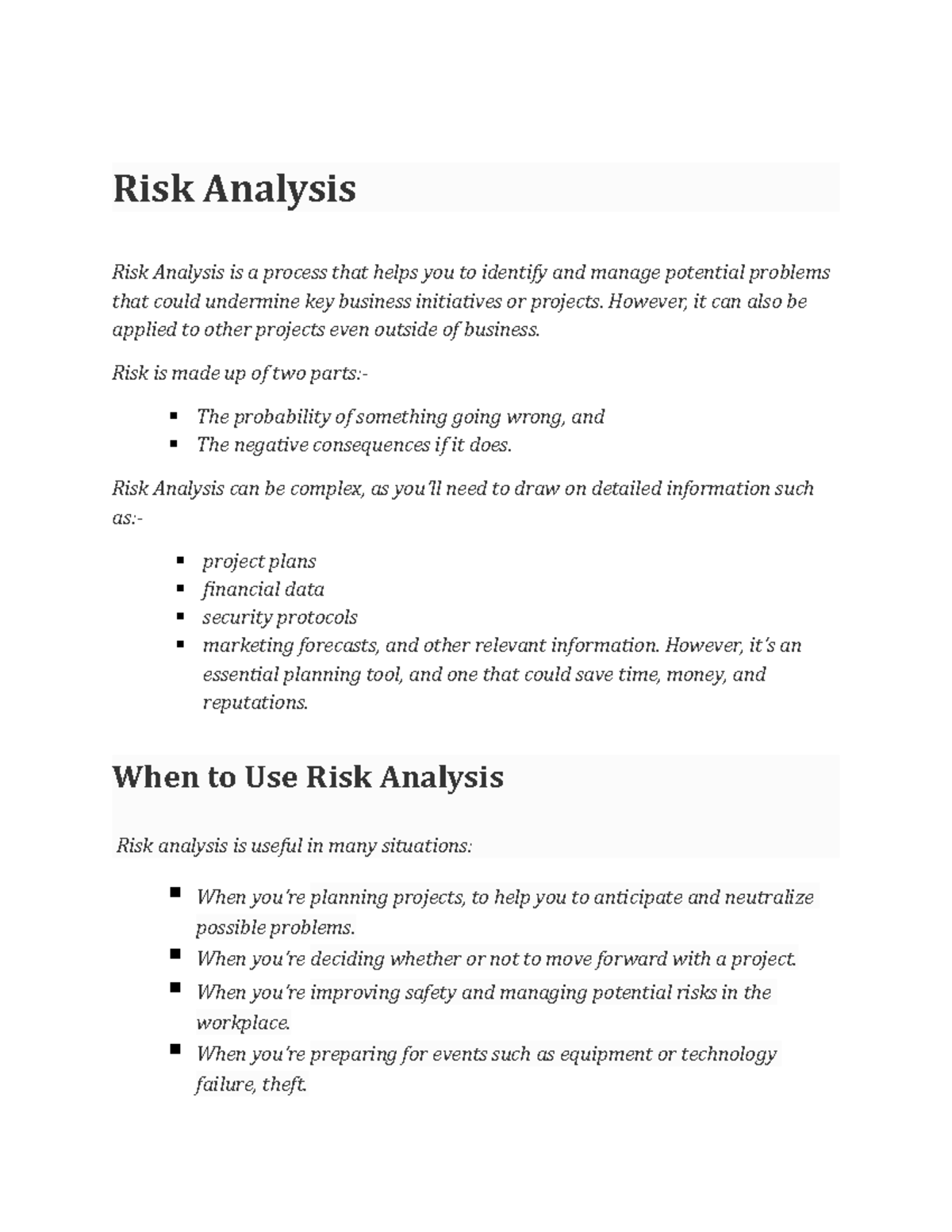 risk-analysis-reading-material-risk-analysis-risk-analysis-is-a