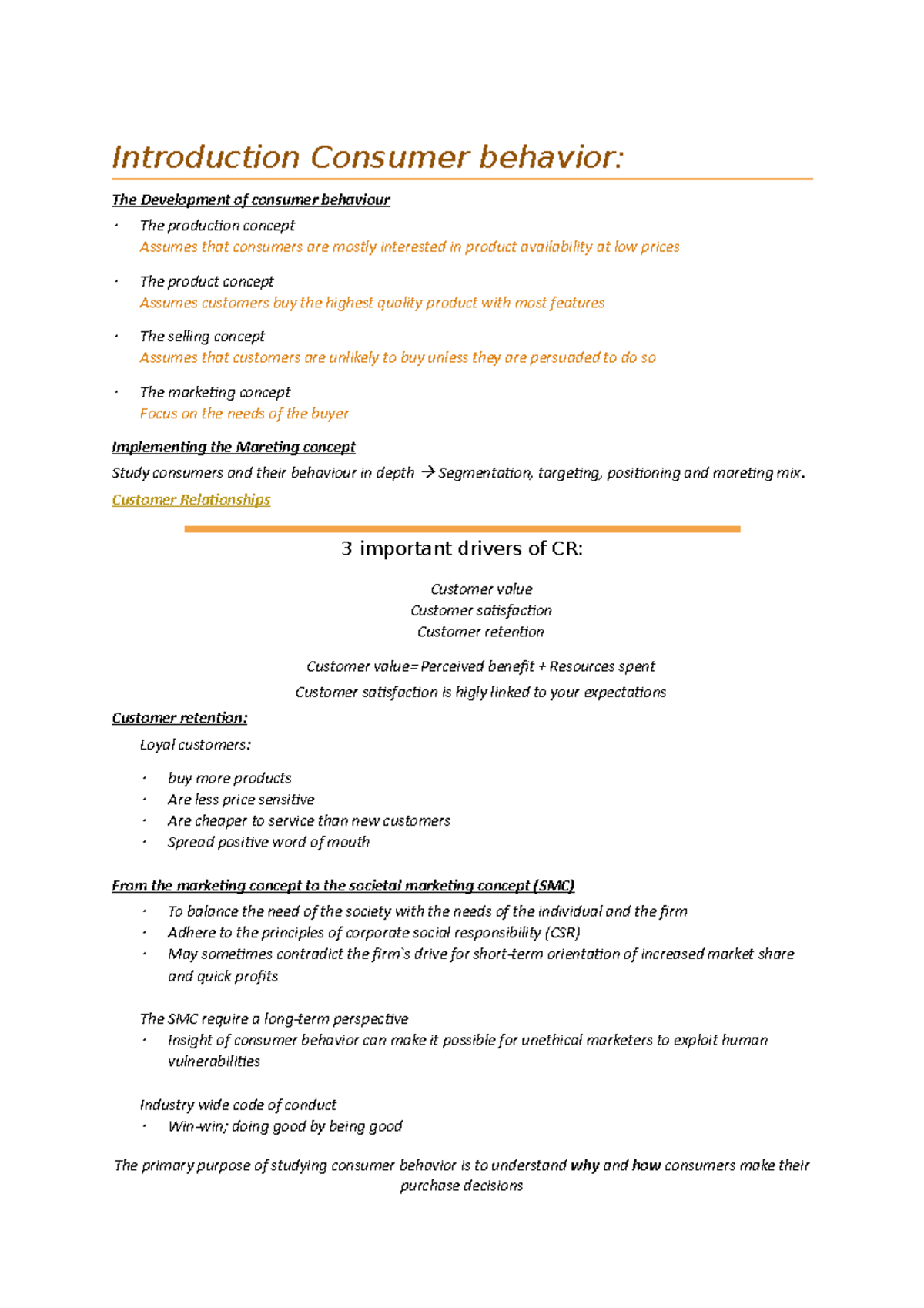 Forelesningsnotater Consumer Insight and branding - Introduction ...