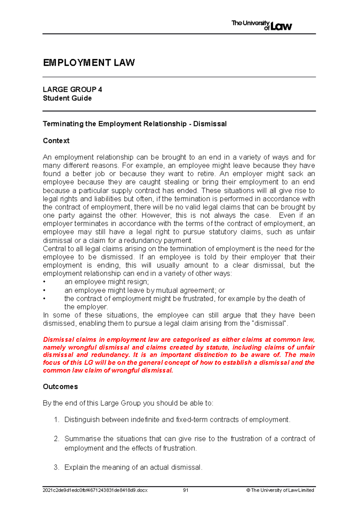 Employment Large Group 4 - EMPLOYMENT LAW LARGE GROUP 4 Student Guide ...
