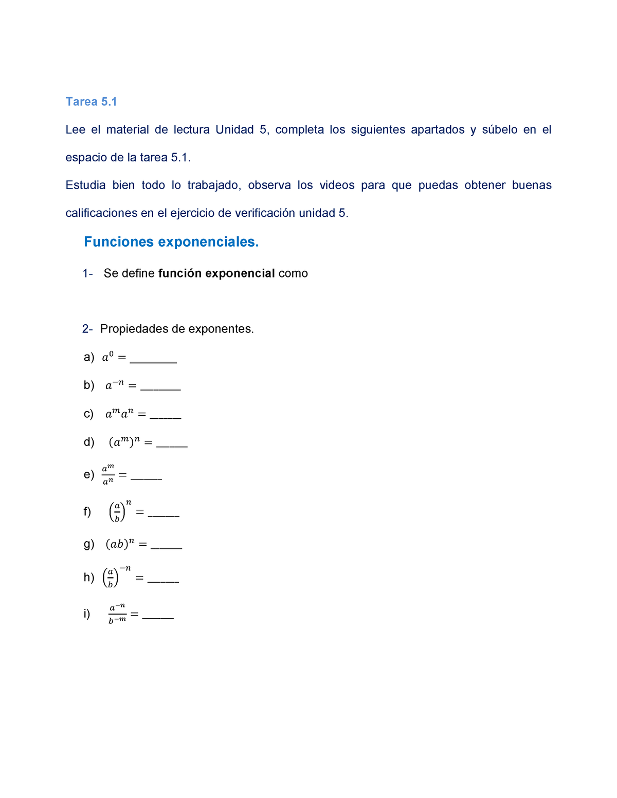 Resumen Unidad 5- Tarea 5.1 (1)matematica - Tarea 5. Lee El Material De ...