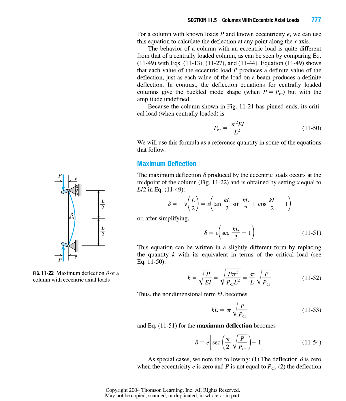 Mechanics of Materials (20) - For a column with known loads P and known ...