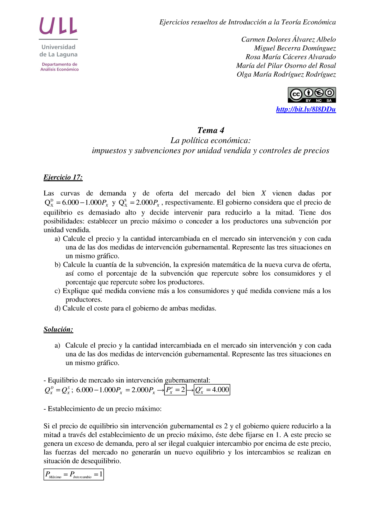 Ejercicios Resueltos Del Tema 4. OCW Economia 2013 Definitiva (1 ...