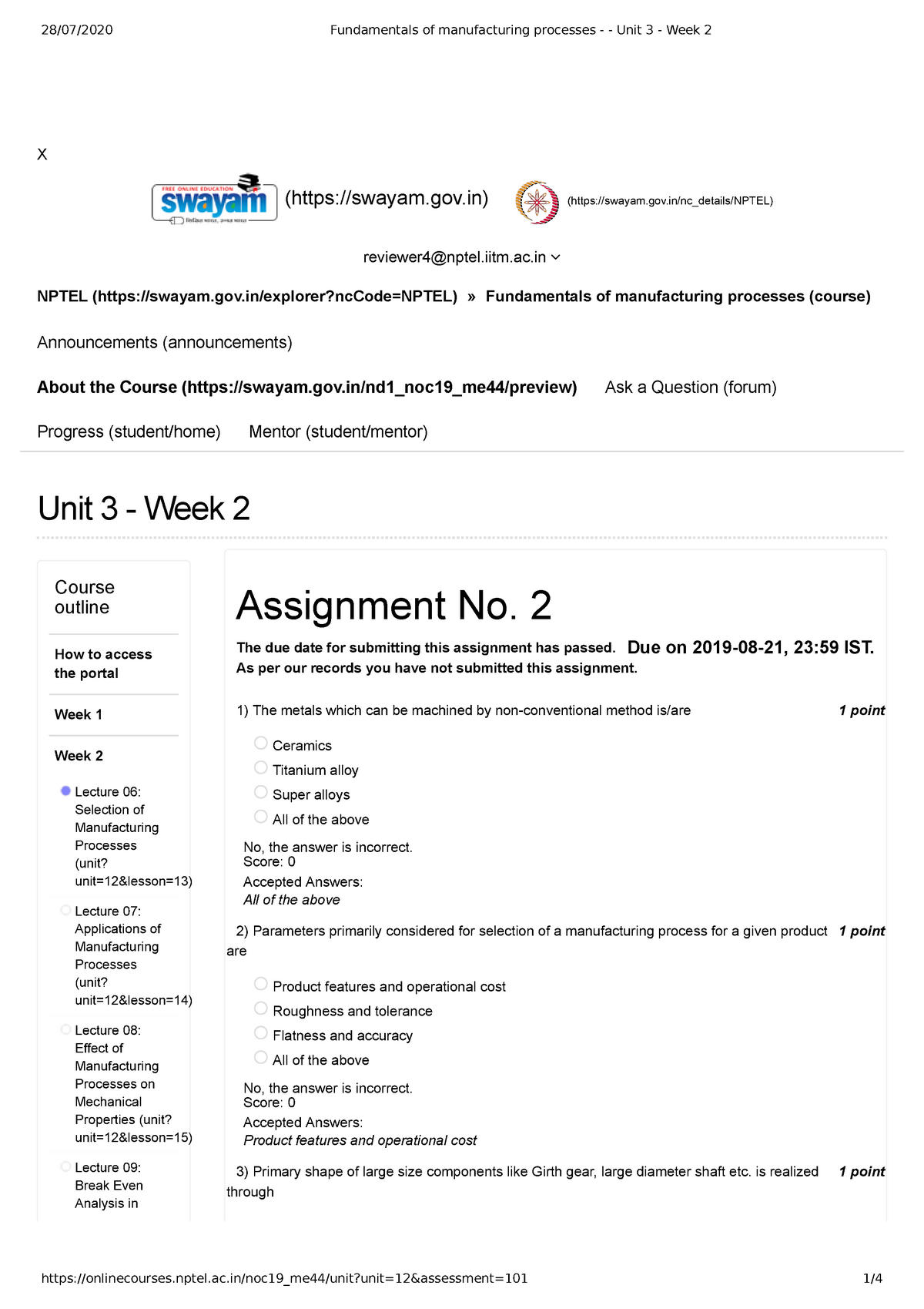week 5 assignment nptel