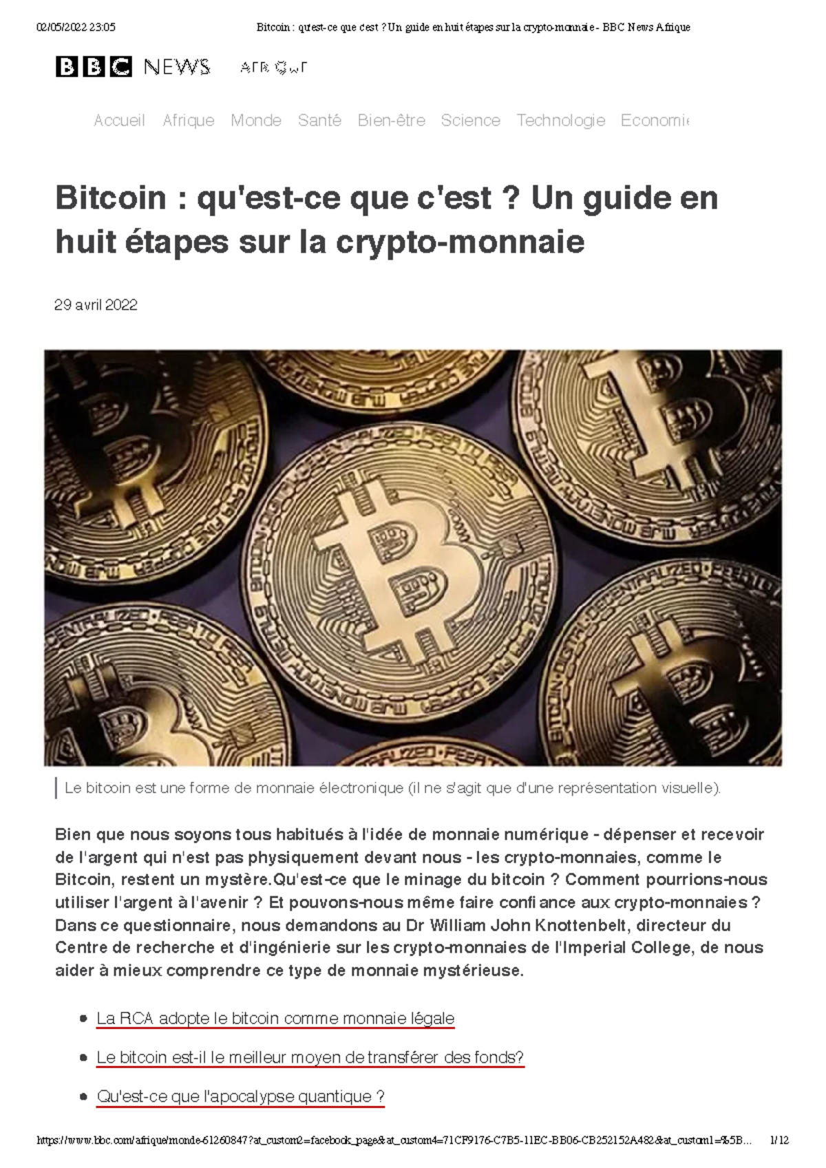 Bitcoin Qu'est-ce Que C'est Un Guide En Huit étapes Sur La Crypto ...