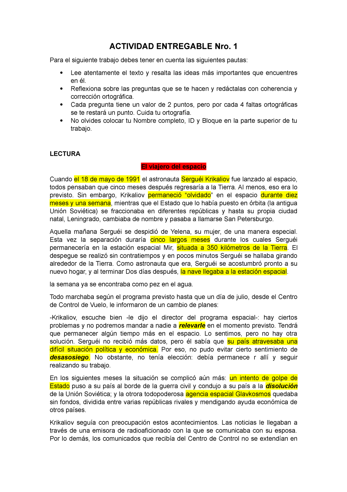 Tarea De Entregable Numero 1 Del Curso De Lenguaje Senati Actividad Entregable Nro 1 Para El 3441