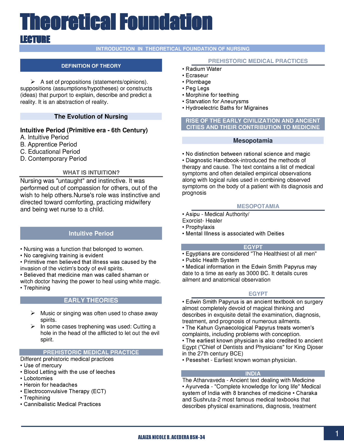 TFN-BSN- Prelims - Tfn Reviewer For 1st Year Prelim - Theoretical ...