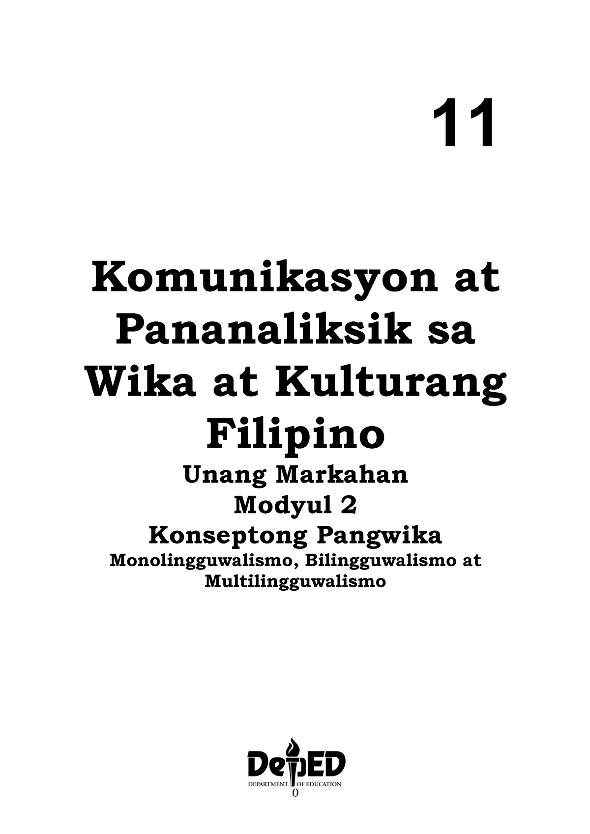 2 Q1 Komunikasyon 0 11 Komunikasyon At Pananaliksik Sa Wika At Kulturang Filipino Unang 2095