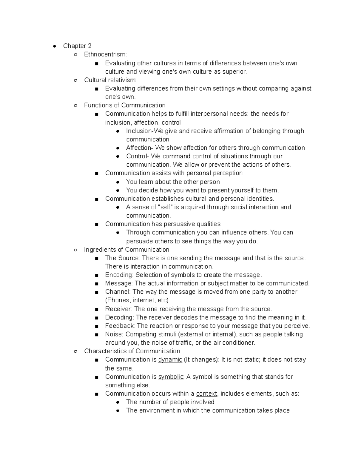 ISS 210 Notes; Chapter 2 - Chapter 2 Ethnocentrism: Evaluating other ...