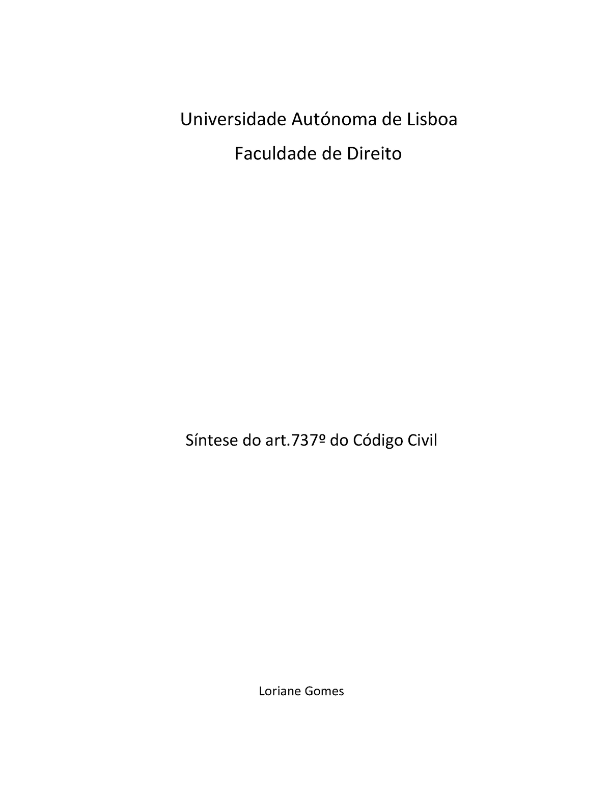 Trabalho De História Síntese Art 737º Cc Universidade Autónoma De Lisboa Faculdade De 2916