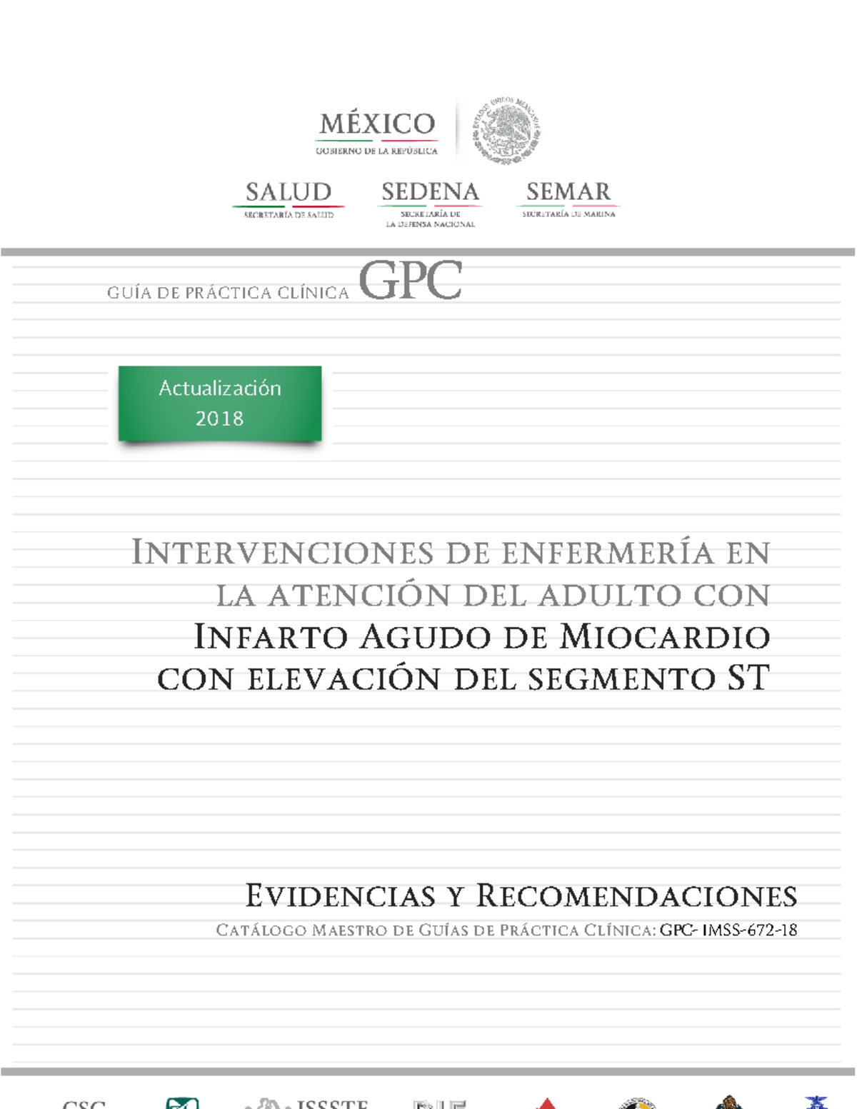 Gpc Ger Intervenciones De Enfermería En Iam Cest GuÍa De PrÁctica