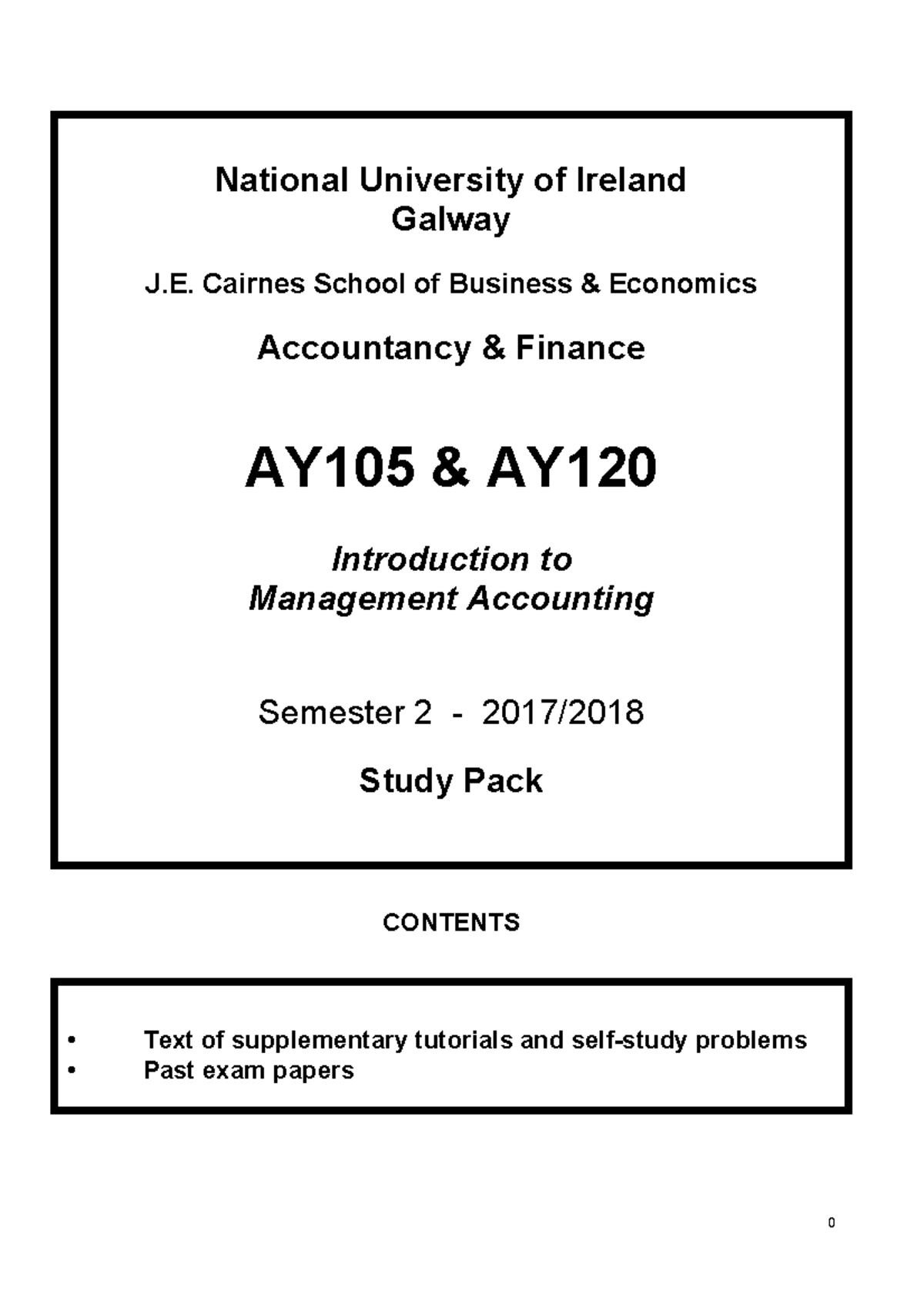 study pack sample questions - National University of Ireland Galway J ...