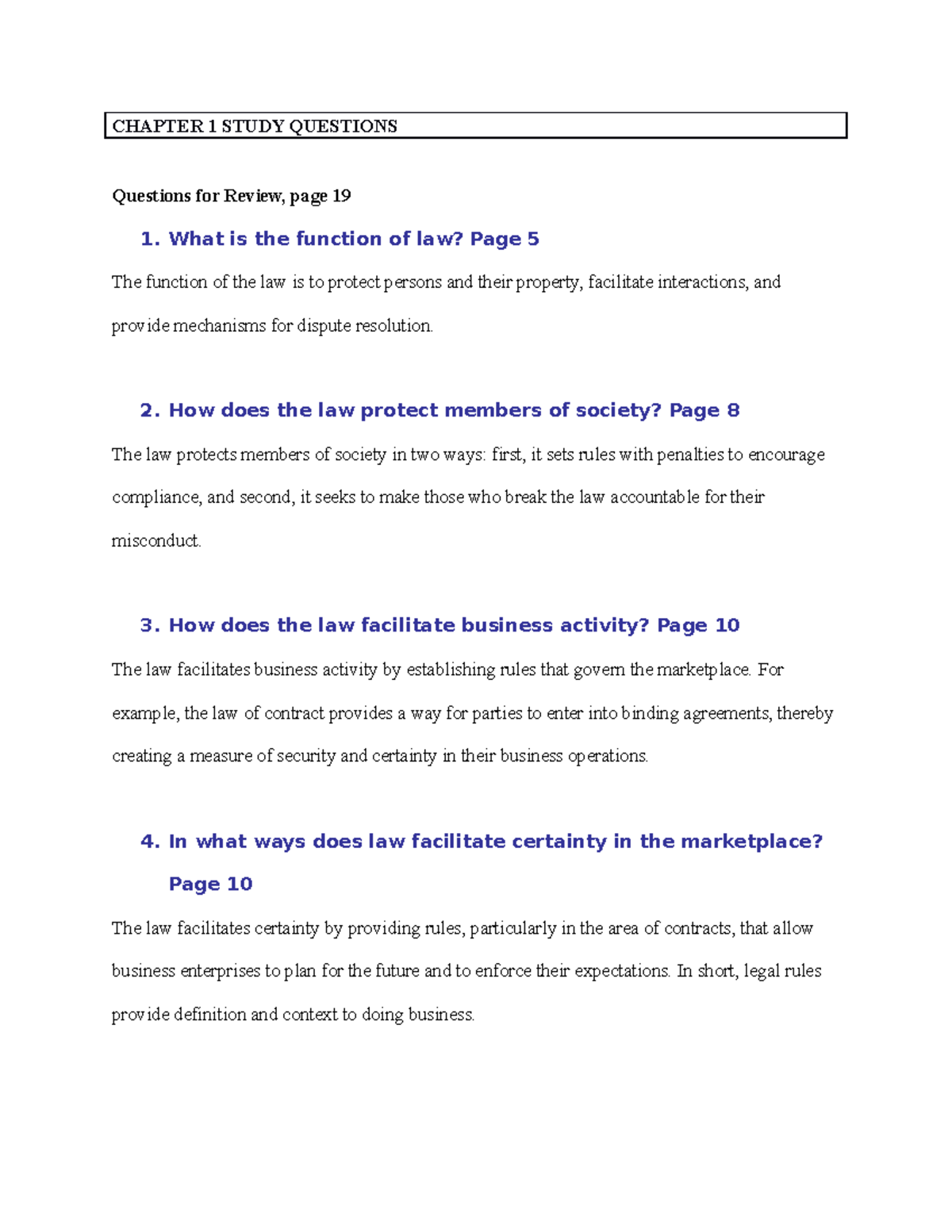 Chapter 1 Answers - CHAPTER 1 STUDY QUESTIONS Questions for Review ...