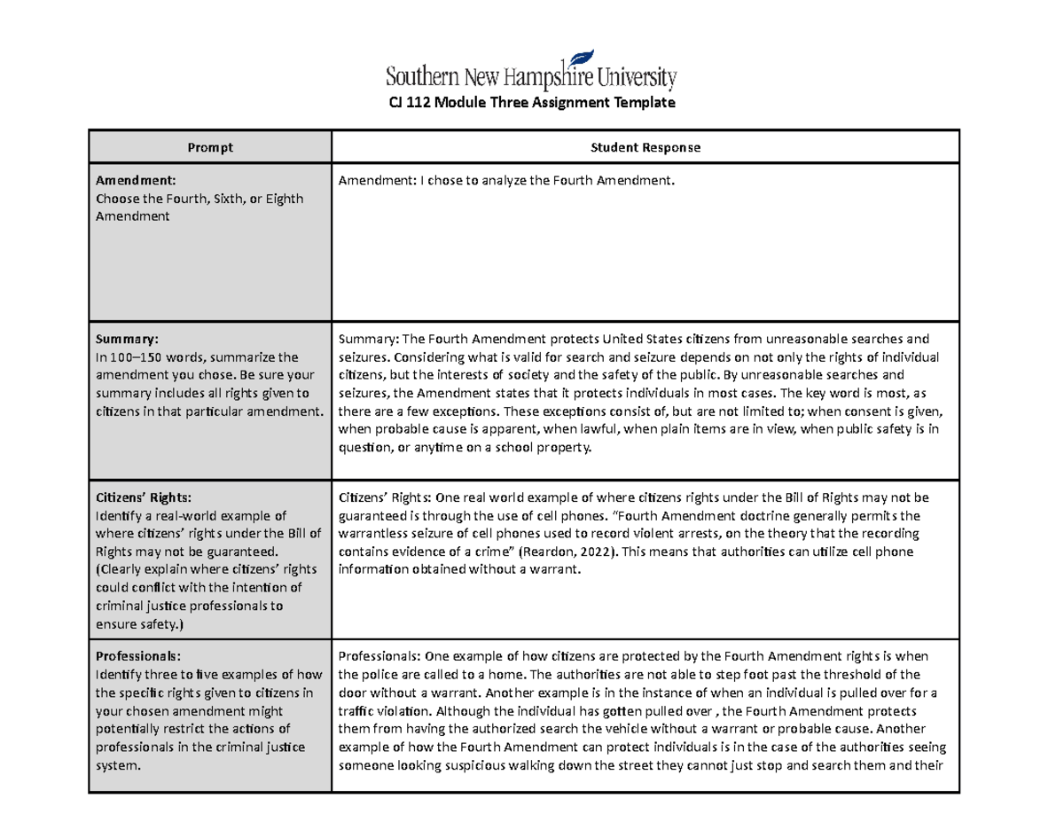 CJ 112 Mod 3 Assignment - CJ 112 Module Three Assignment Template ...